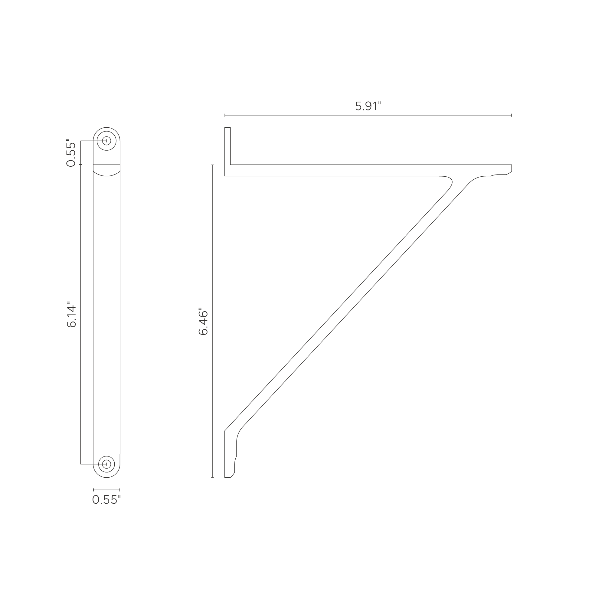 Brixton Shelf Bracket Small - Polished Nickel - Image 5