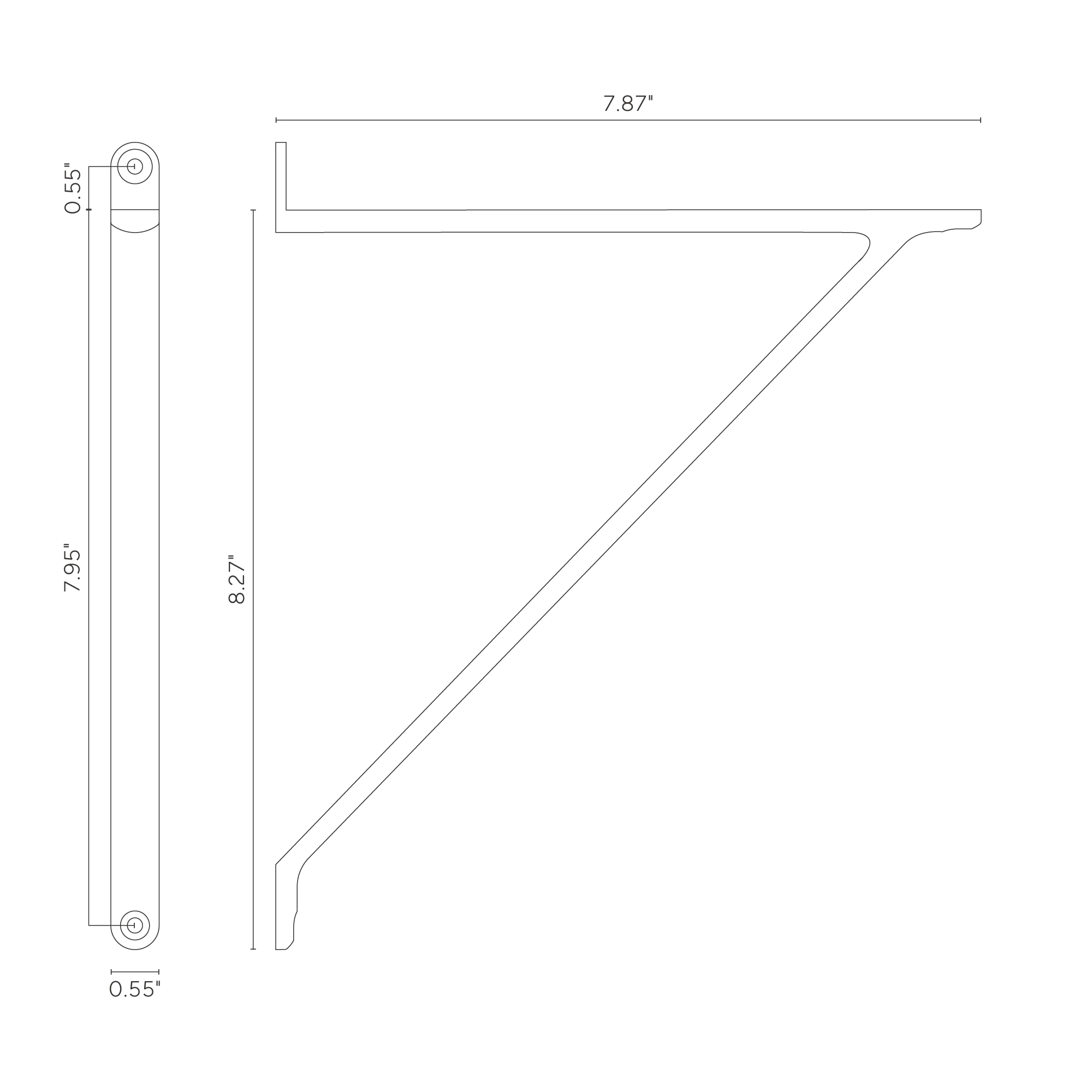 Brixton Shelf Bracket Medium - Polished Nickel - Image 5