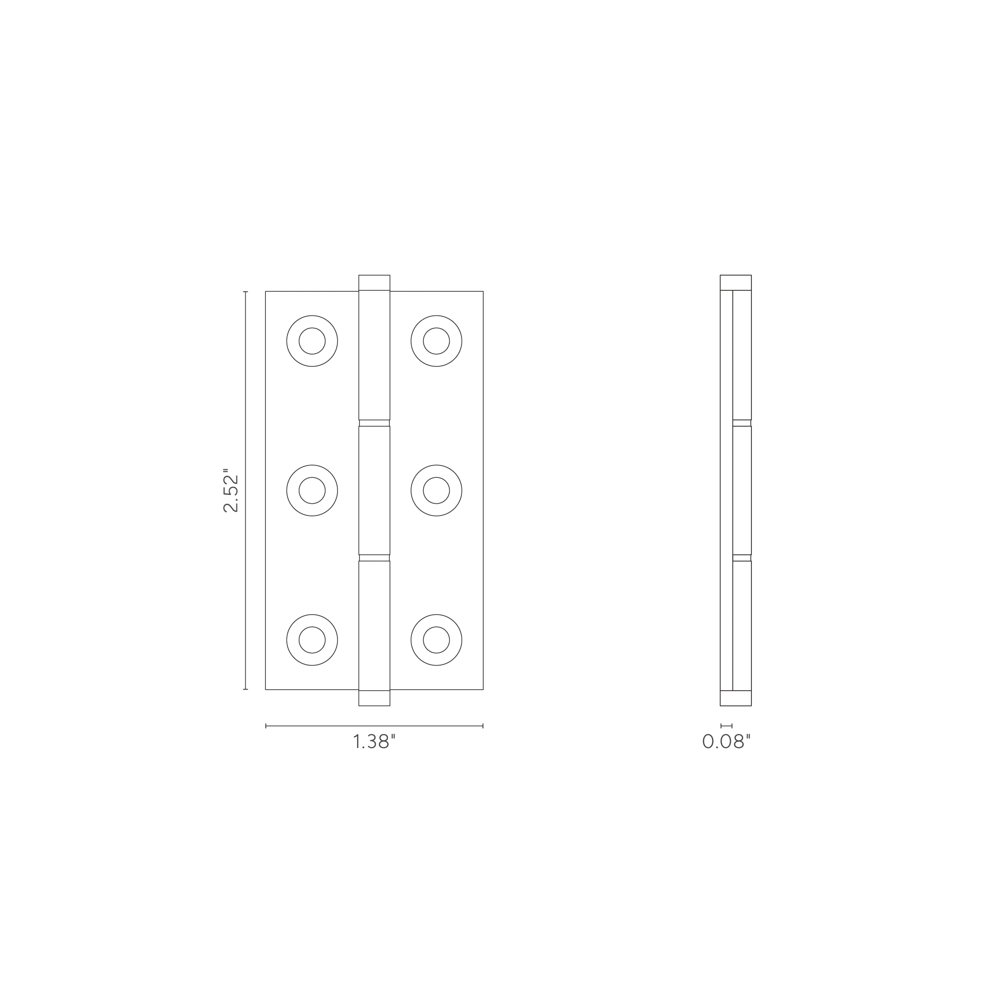 Cedar Cabinet Hinge Pair - Polished Nickel - Image 2