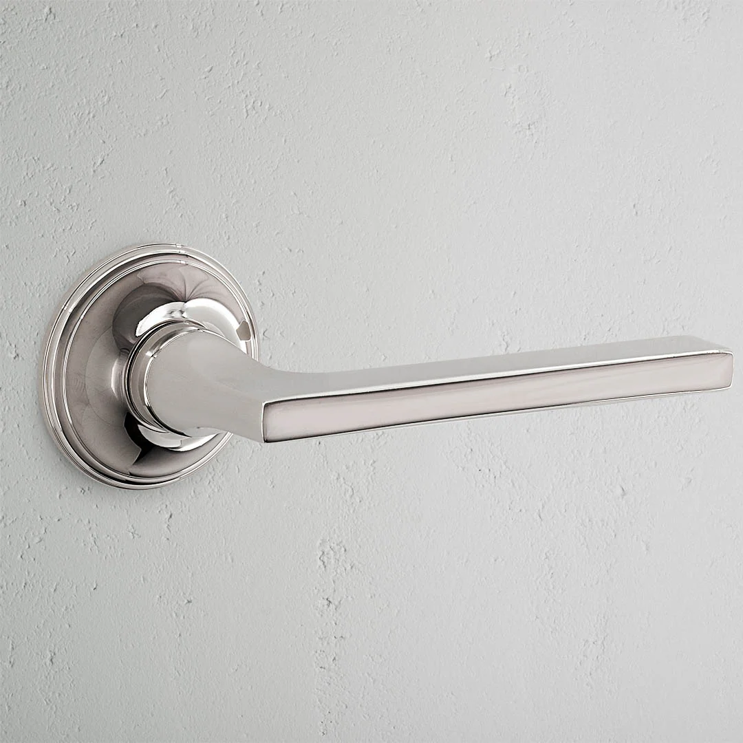 Clayton Unsprung Passage Door Handle Set - Polished Nickel