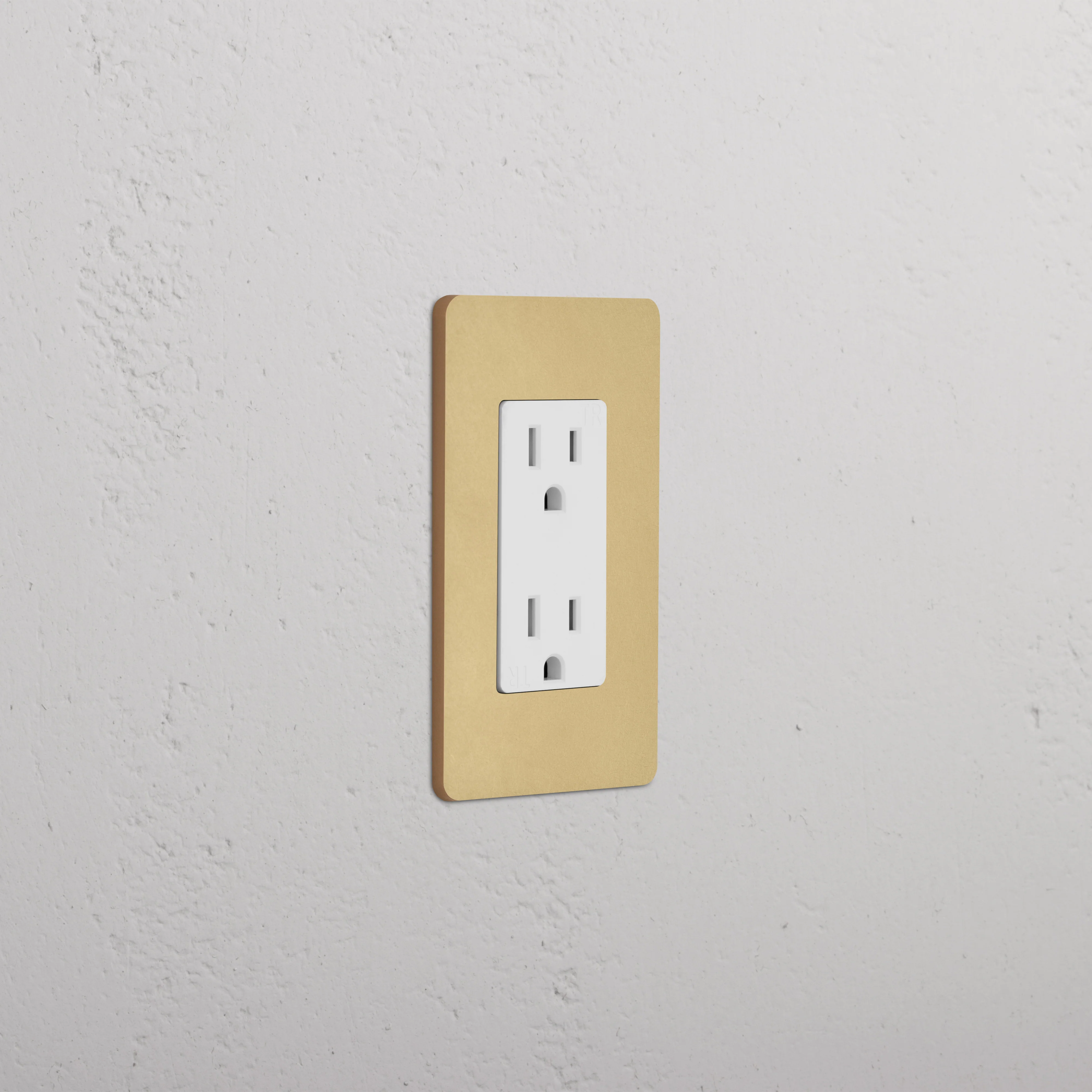 Grove 1G 15A Outlet - Antique Brass White