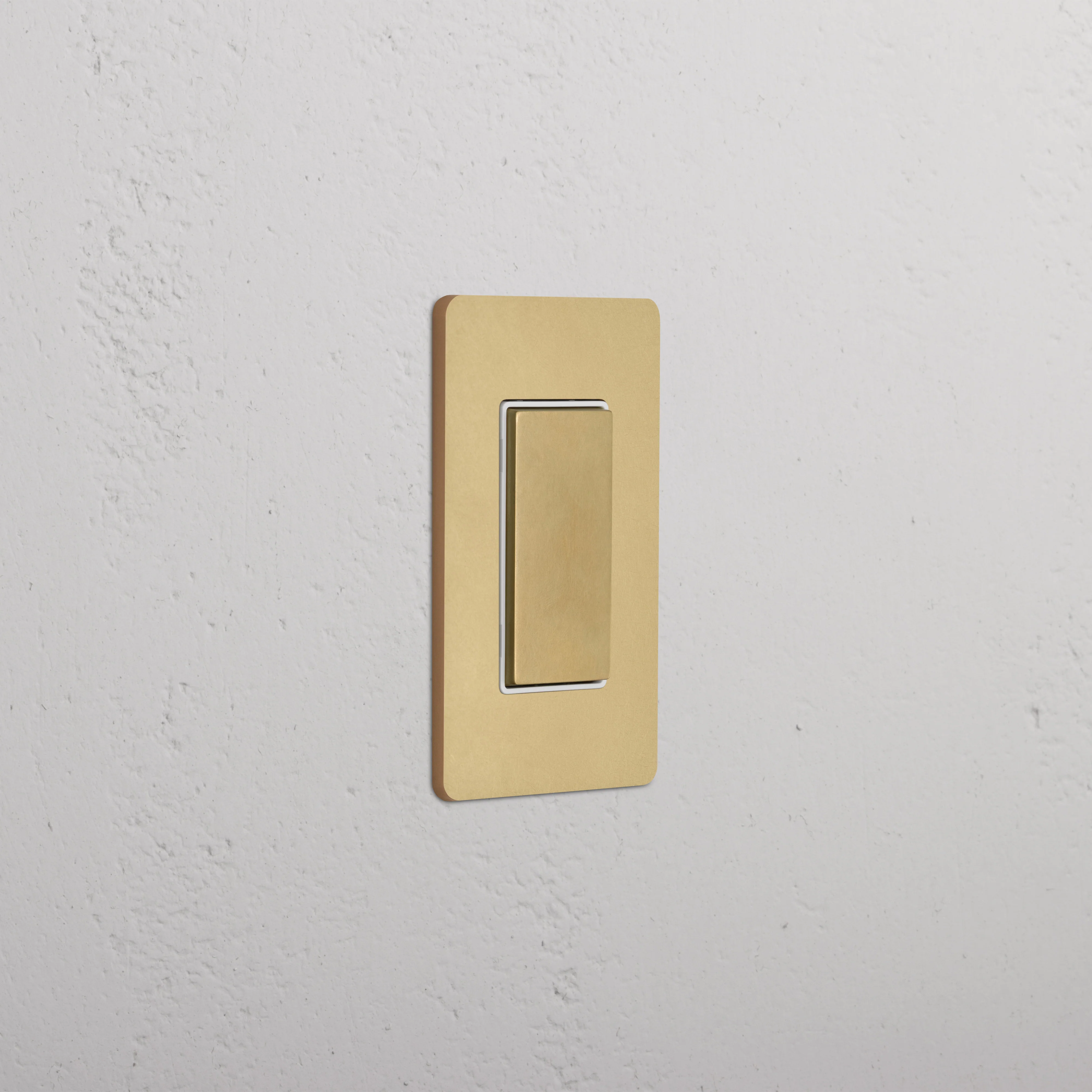 Grove 1G Center Retractive Rocker Switch - Antique Brass White