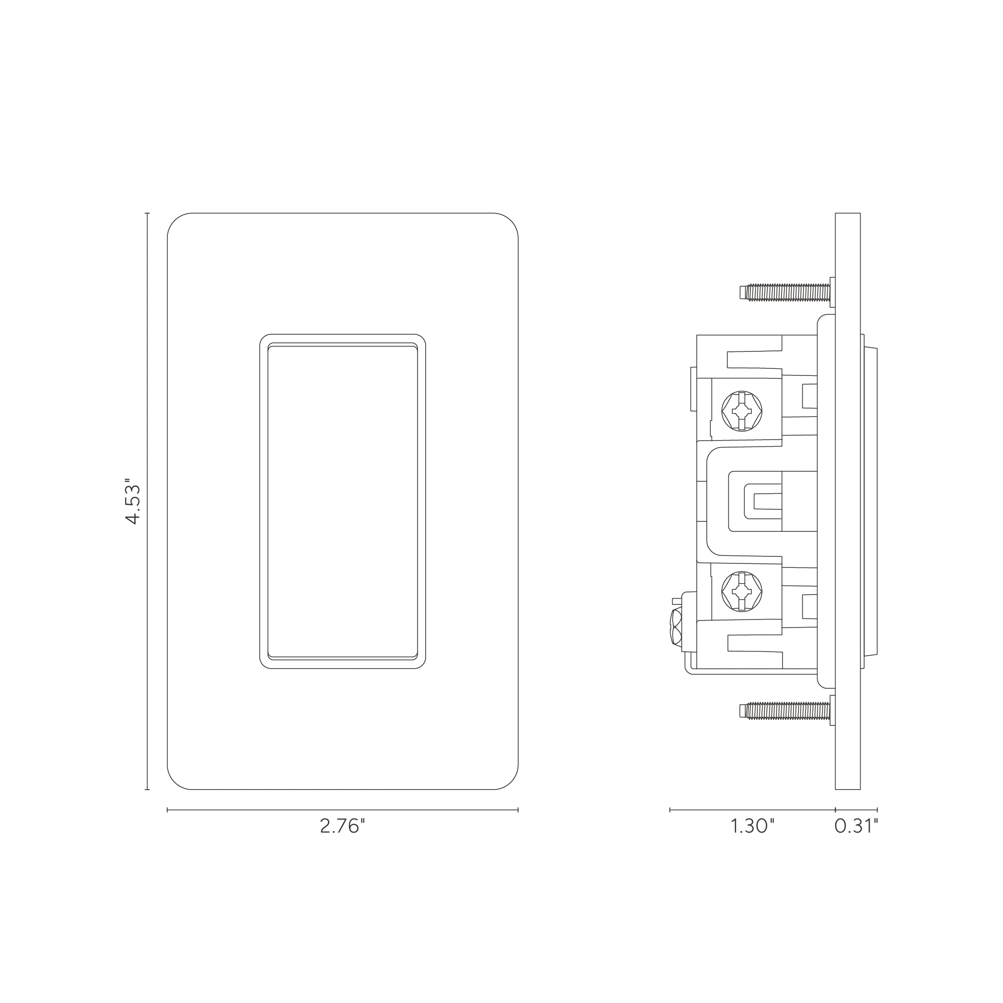 Grove 1G Center Retractive Rocker Switch - Antique Brass White - Image 2