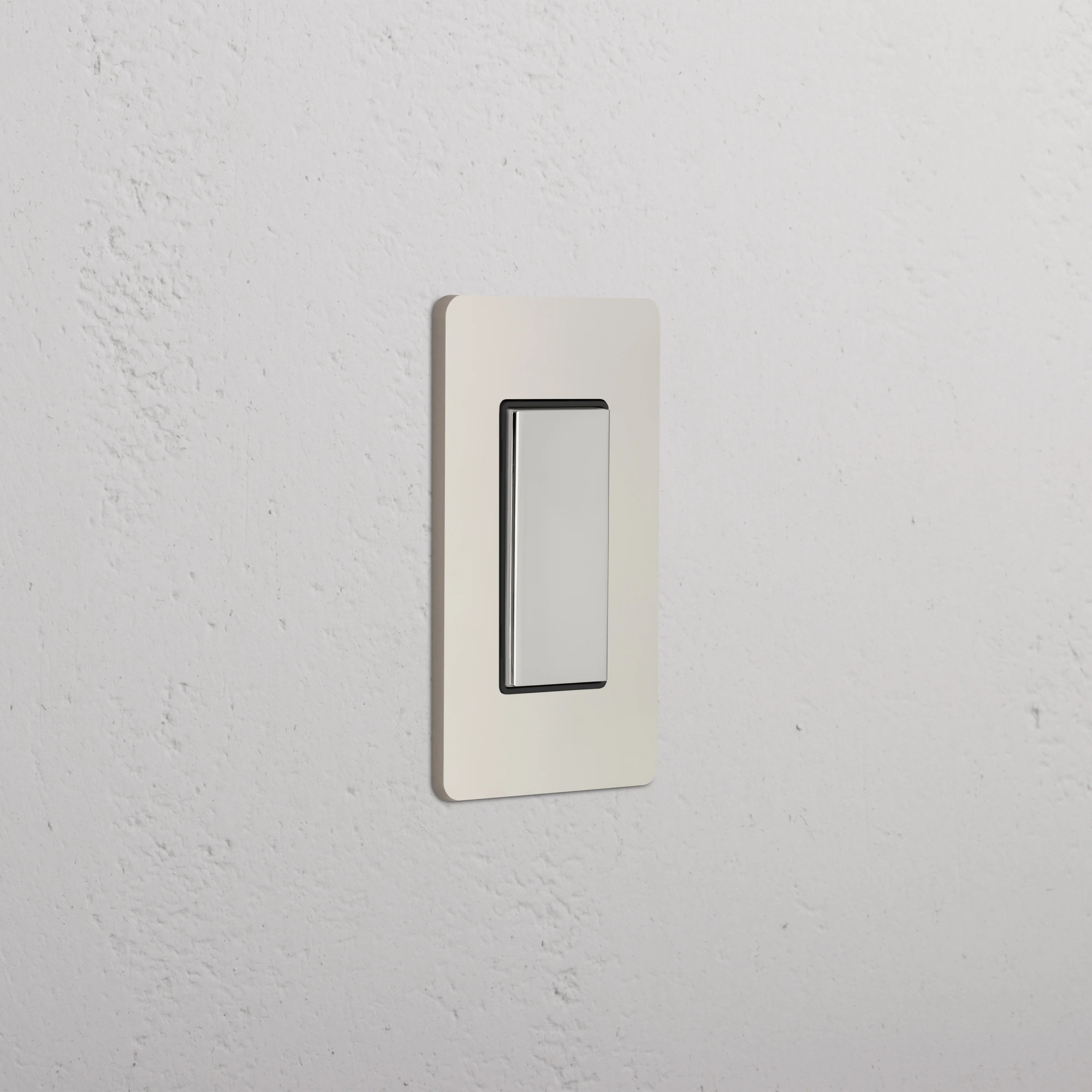 Grove 1G Center Retractive Rocker Switch - Polished Nickel Black