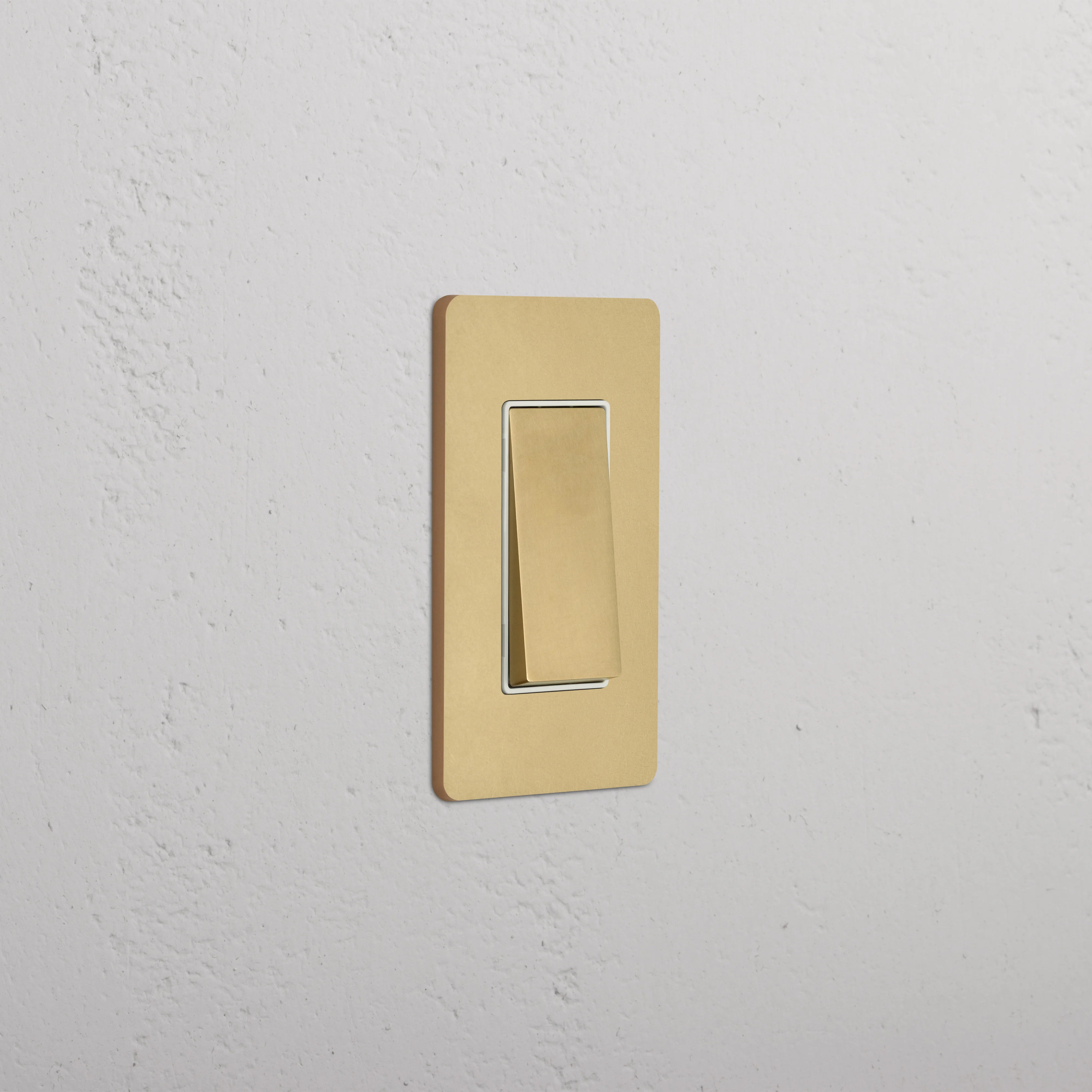 Grove 1G Double Pole Rocker Switch - Antique Brass White
