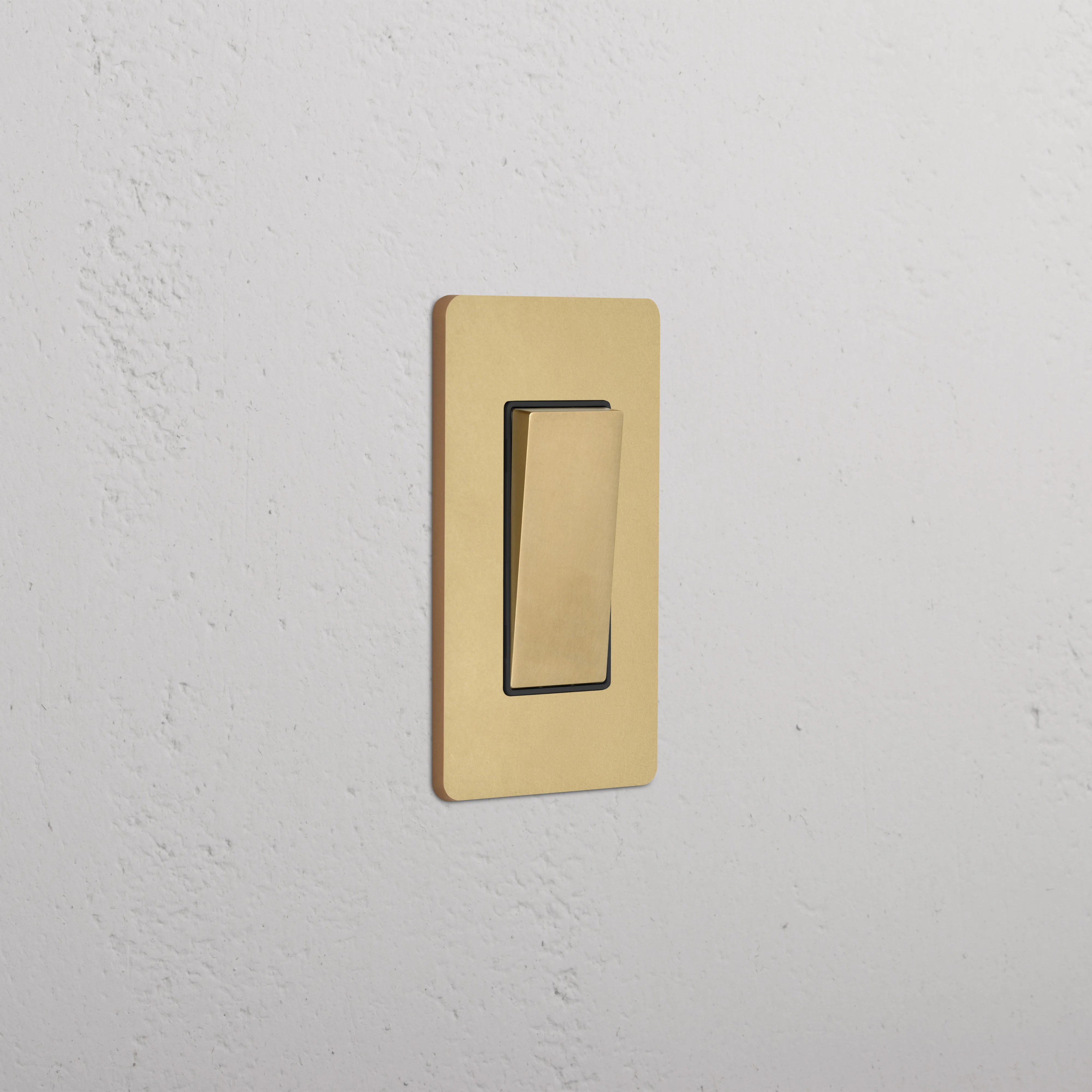 Grove 1G Retractive Rocker Switch - Antique Brass Black