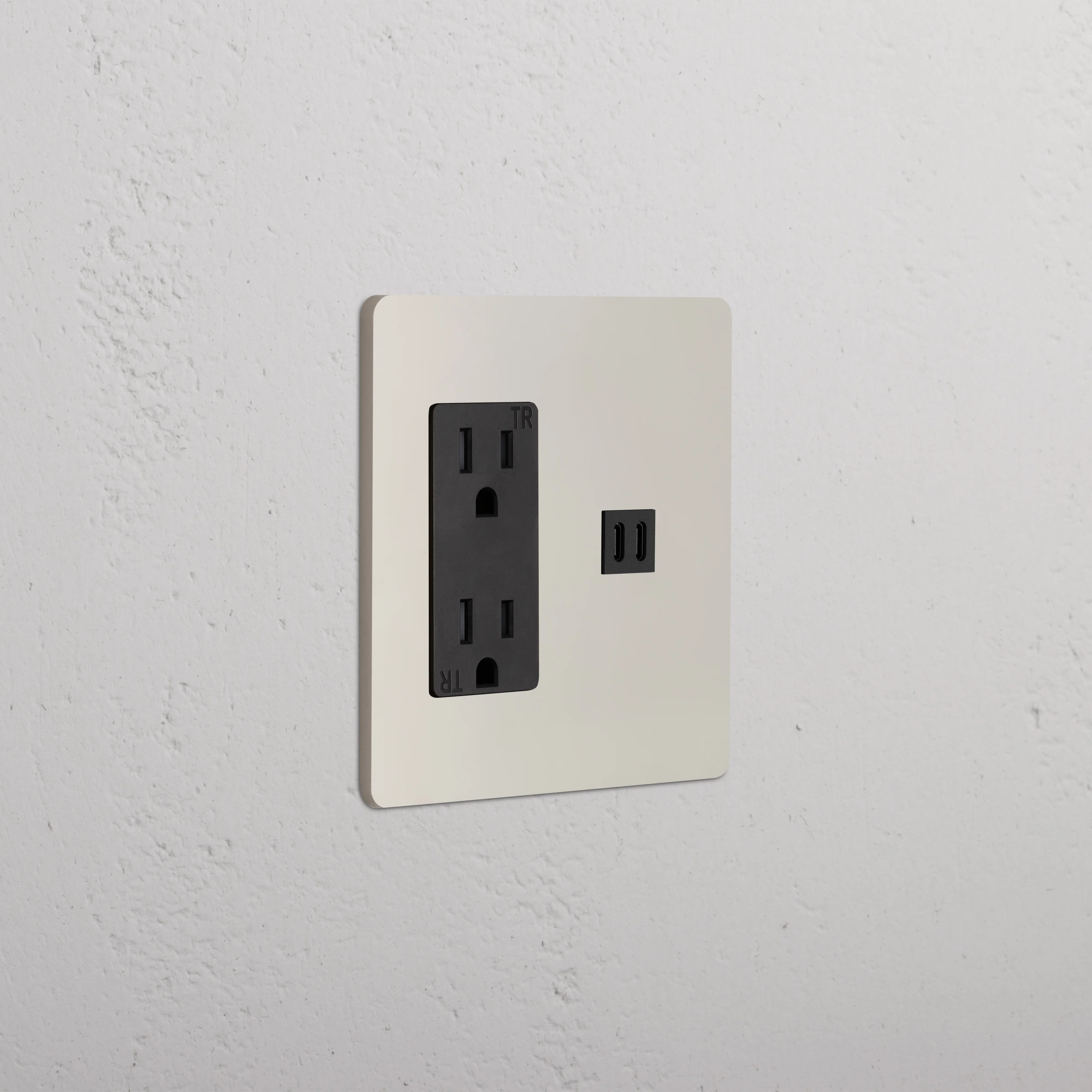 Grove 2G Outlet & Fast Charge USB - Polished Nickel Black
