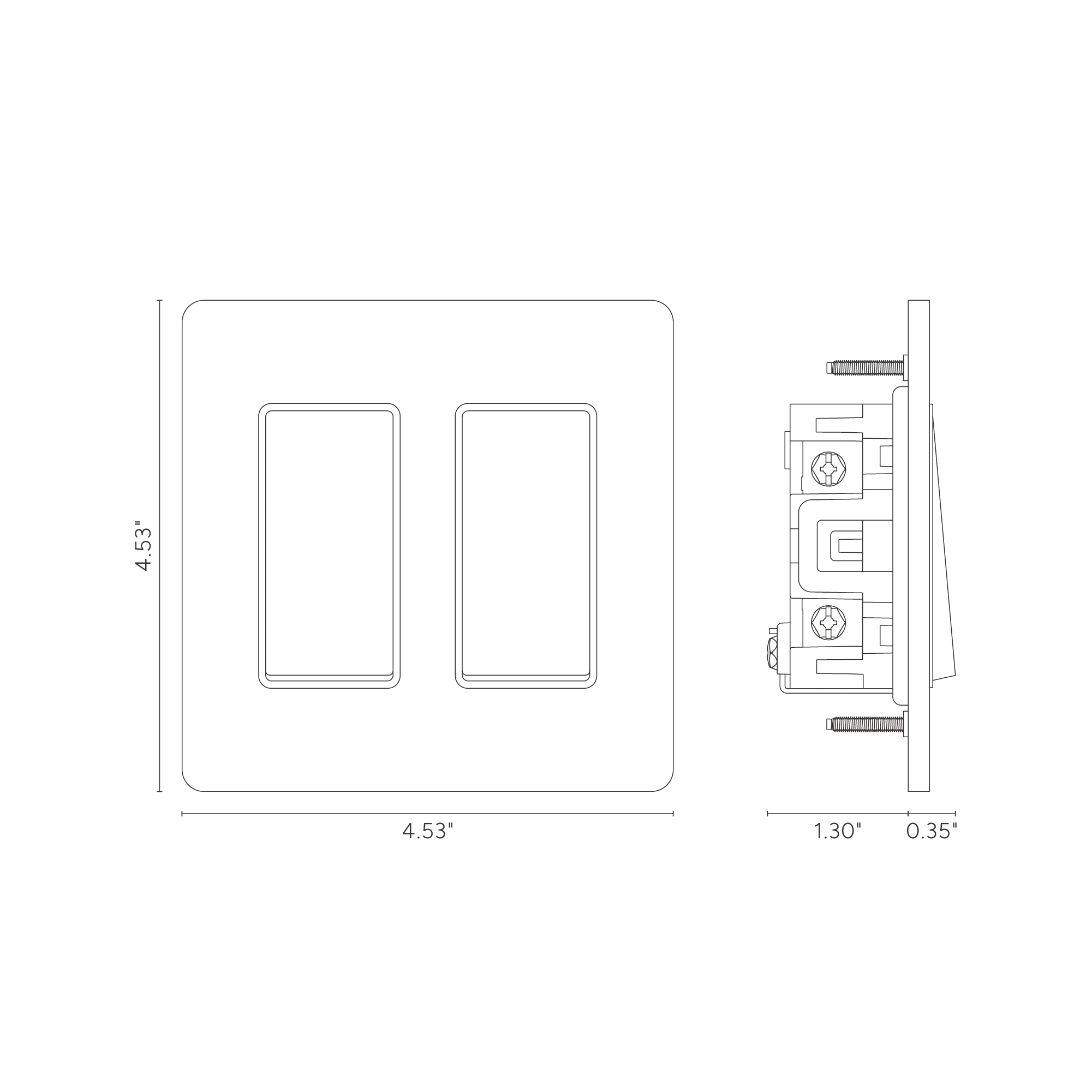 Grove 2G Rocker Switch - Antique Brass Black - Image 2