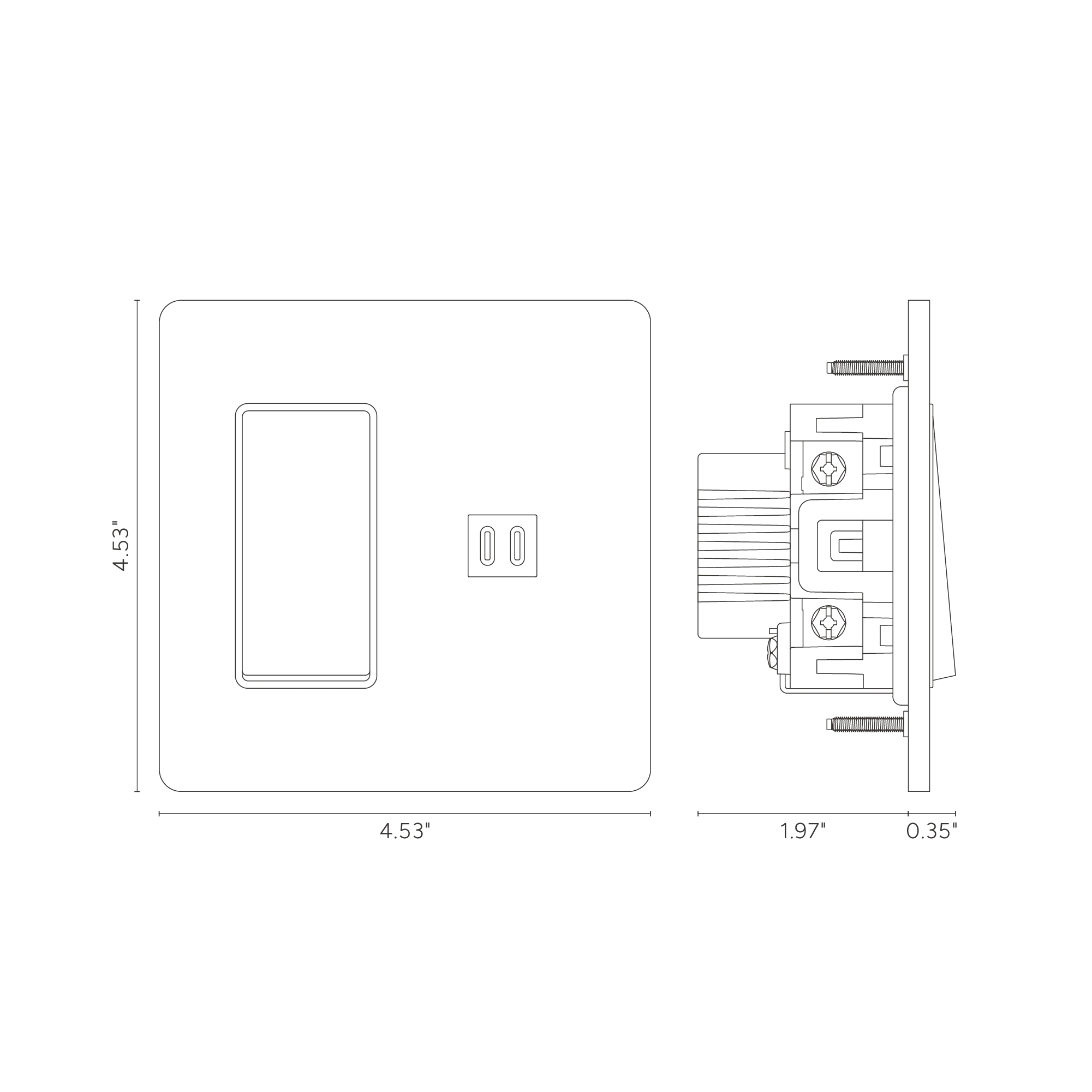 Grove 2G Rocker Switch & Fast Charge USB - Polished Nickel White - Image 2