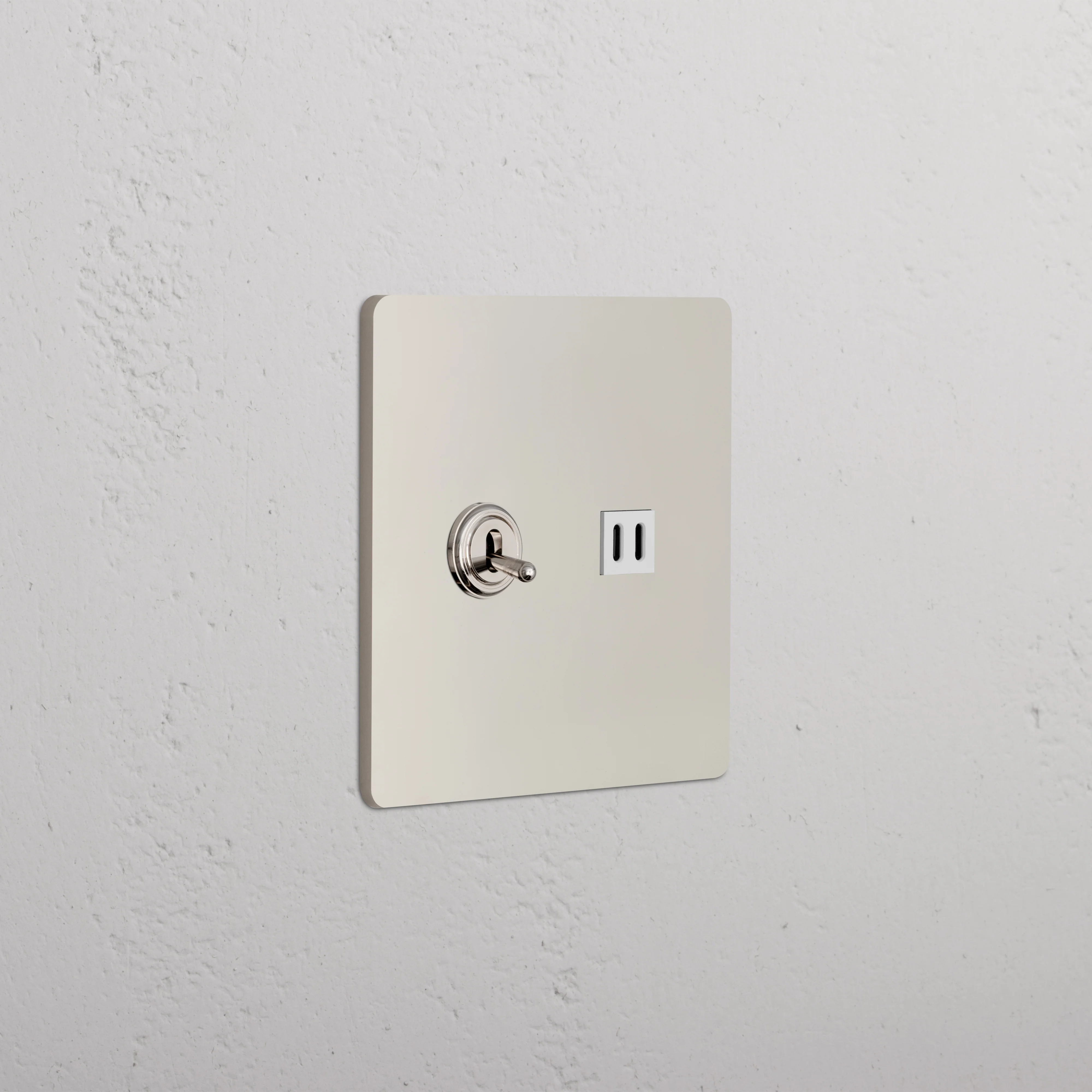 Grove 2G Toggle Switch & Fast Charge USB - Polished Nickel White