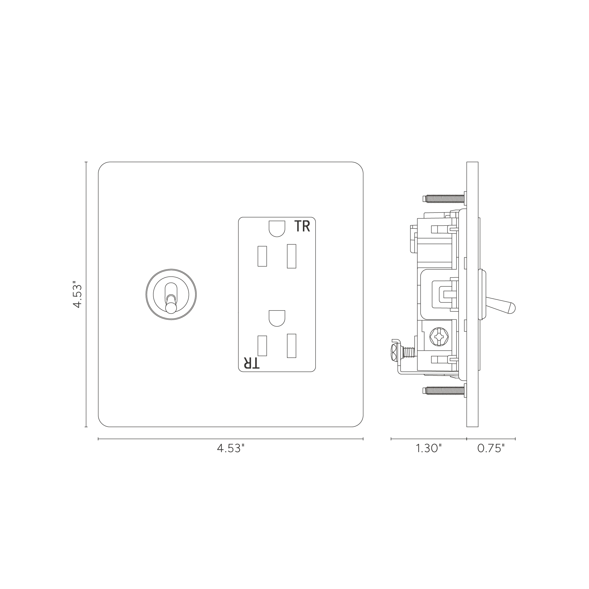 Grove 2G Toggle Switch & Outlet - Antique Brass Black - Image 2