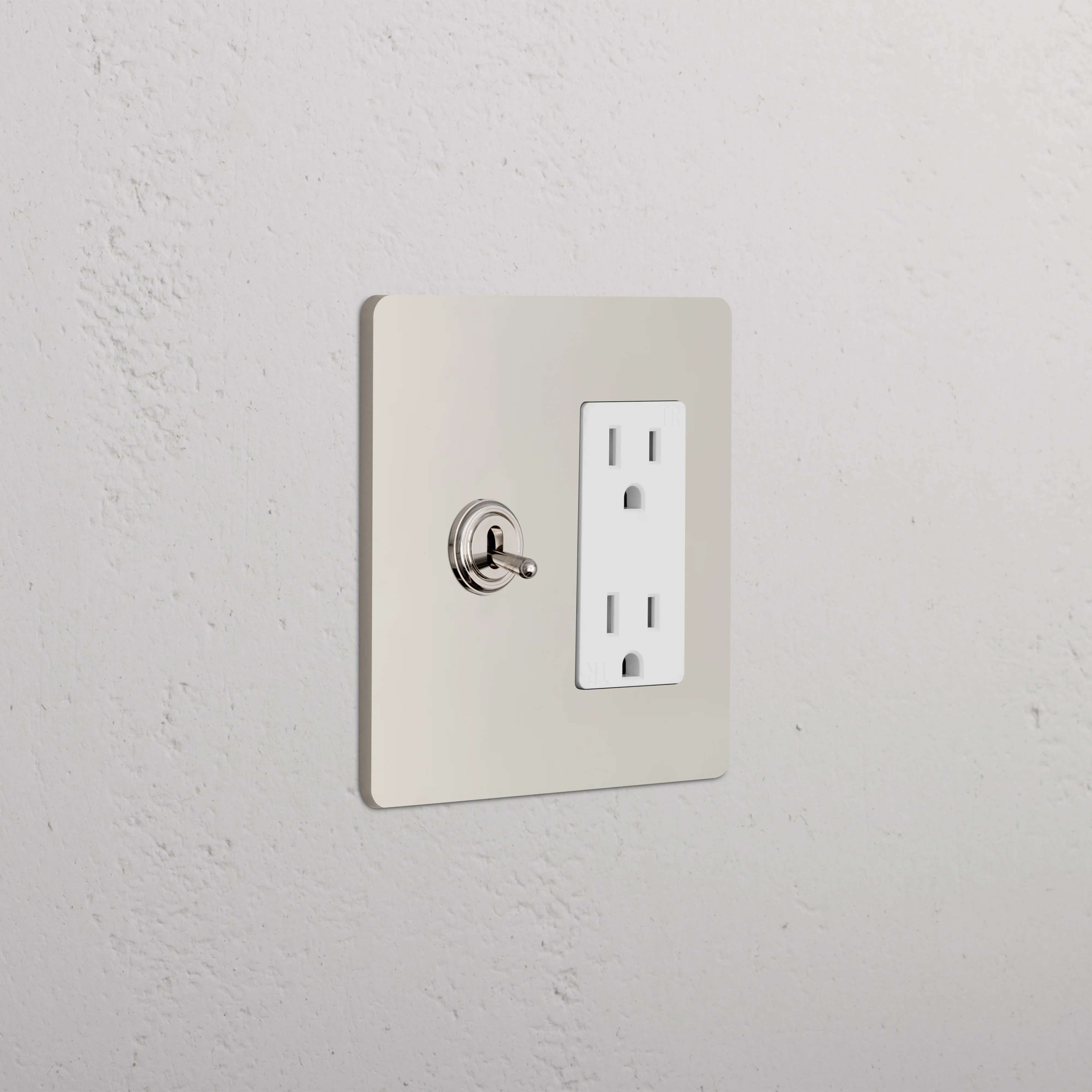 Grove 2G Toggle Switch & Outlet - Polished Nickel White