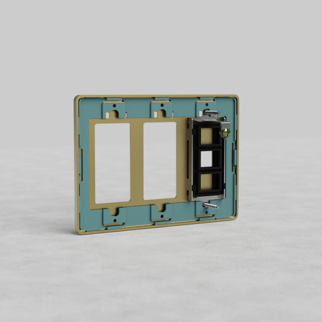 Grove 3G 2x Outlet & Keystone Plate - Antique Brass - Image 2
