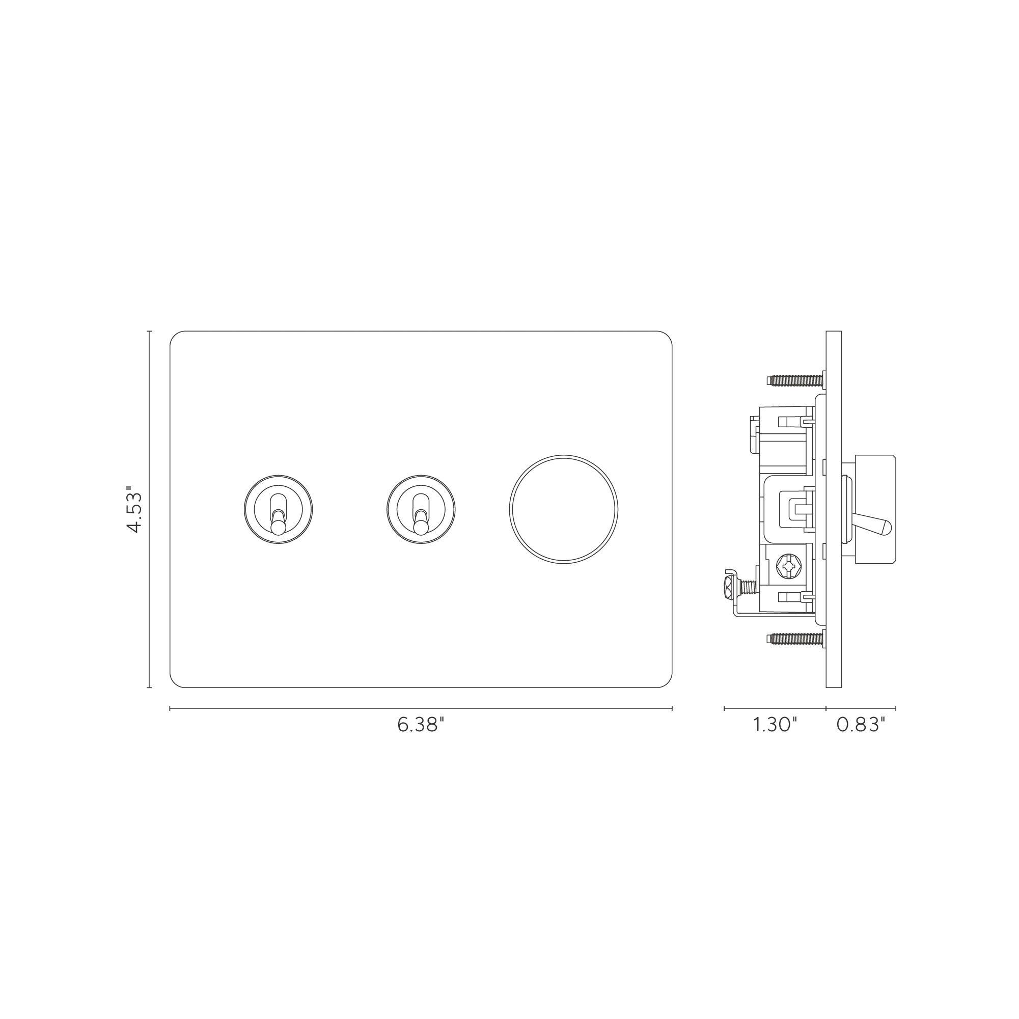 Grove 3G 2x Toggle & Dimmer Switch - Bronze - Image 2