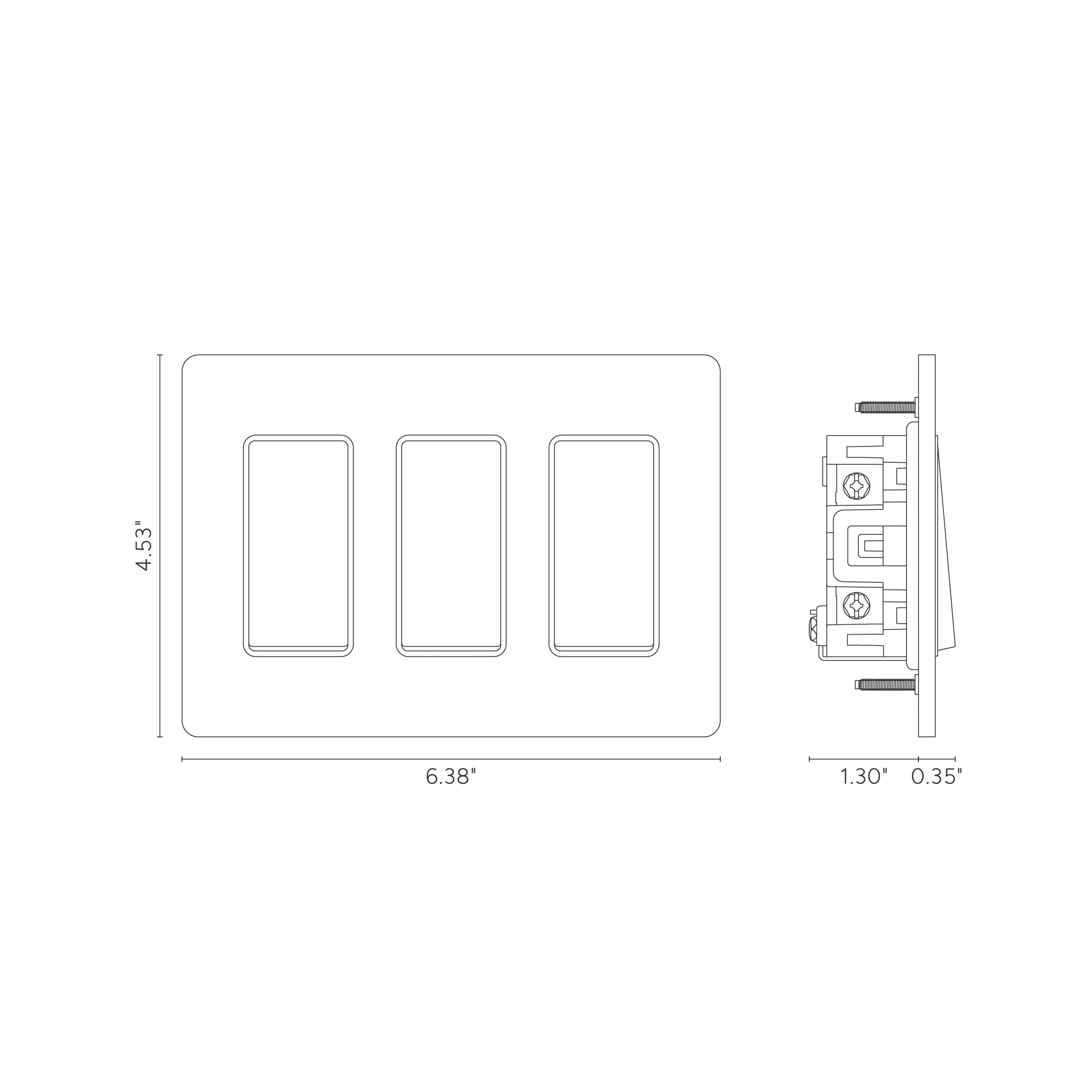 Grove 3G Rocker Switch - Polished Nickel Black - Image 2