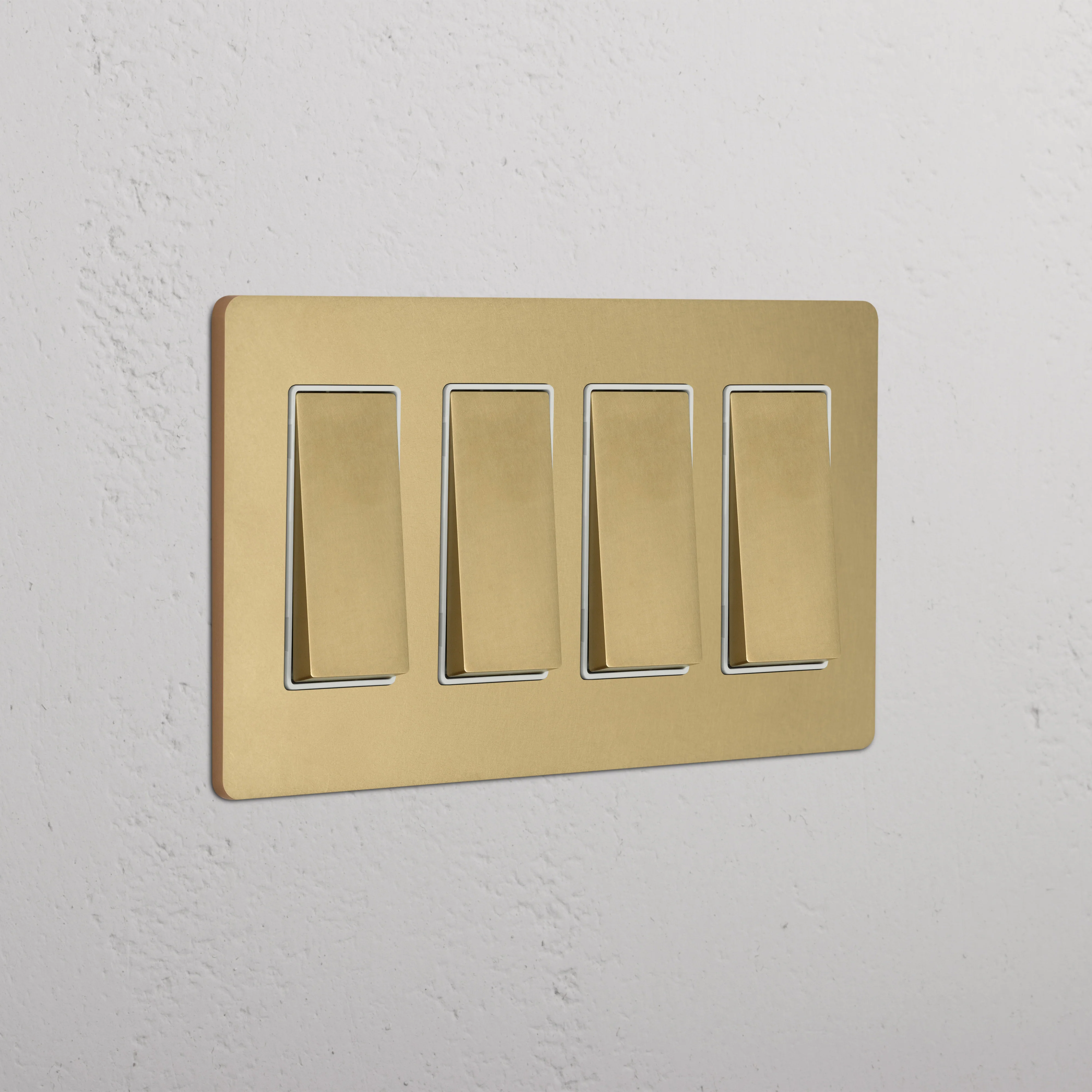 Grove 4G Rocker Switch - Antique Brass White