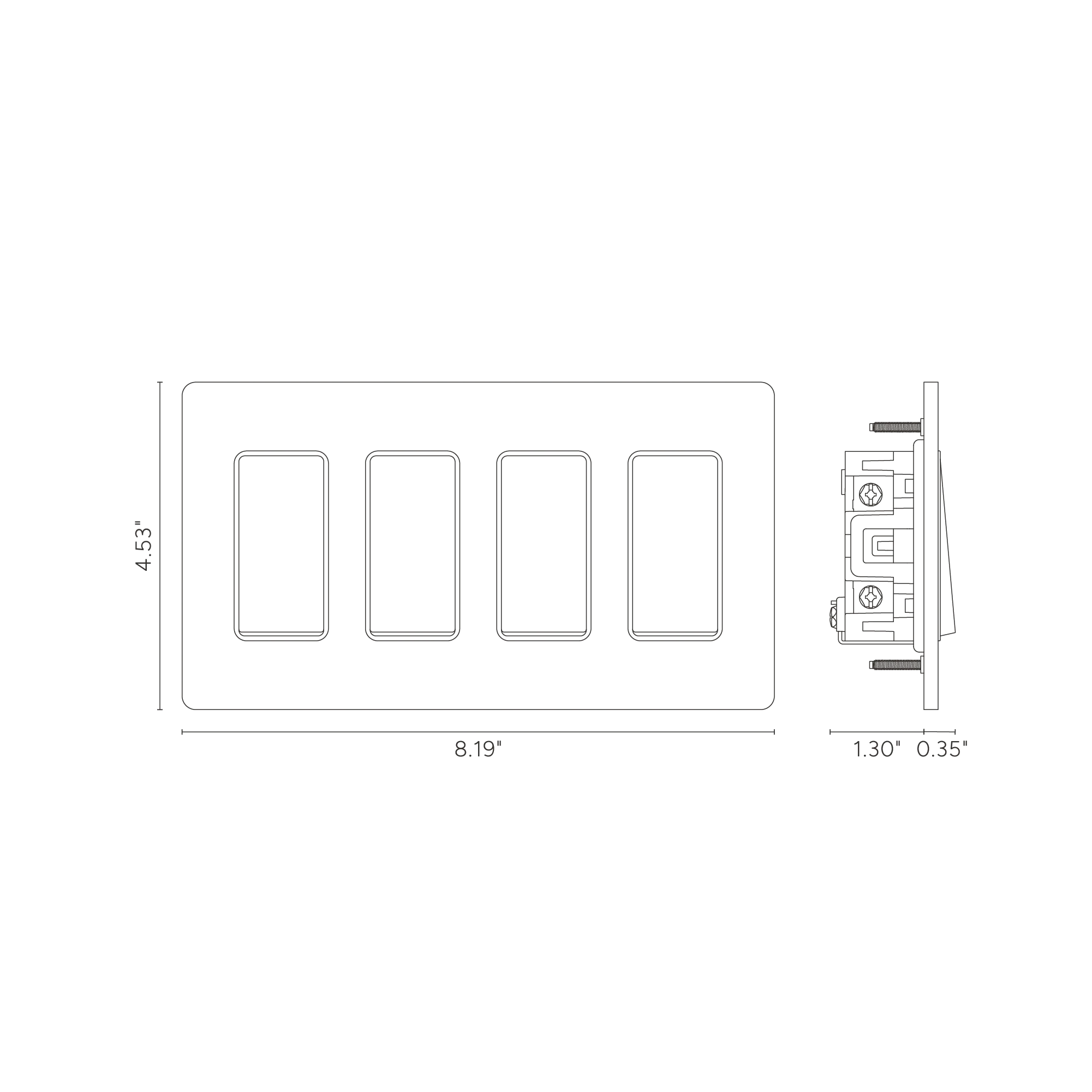 Grove 4G Rocker Switch - Polished Nickel White - Image 2