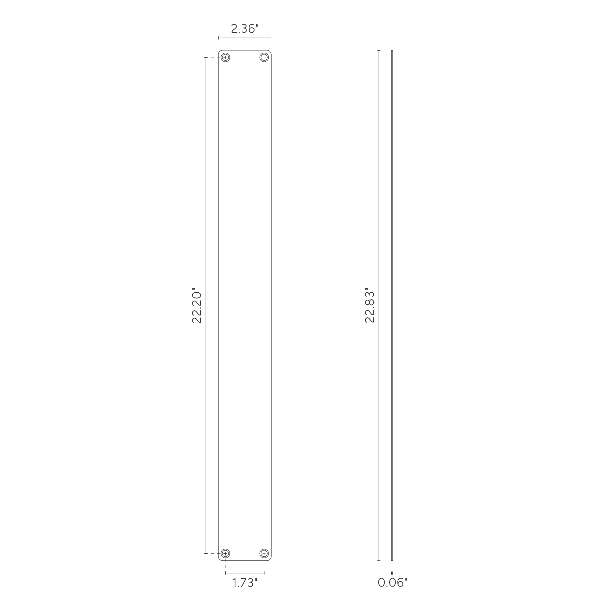 Harper Push Plate Large - Polished Nickel - Image 2