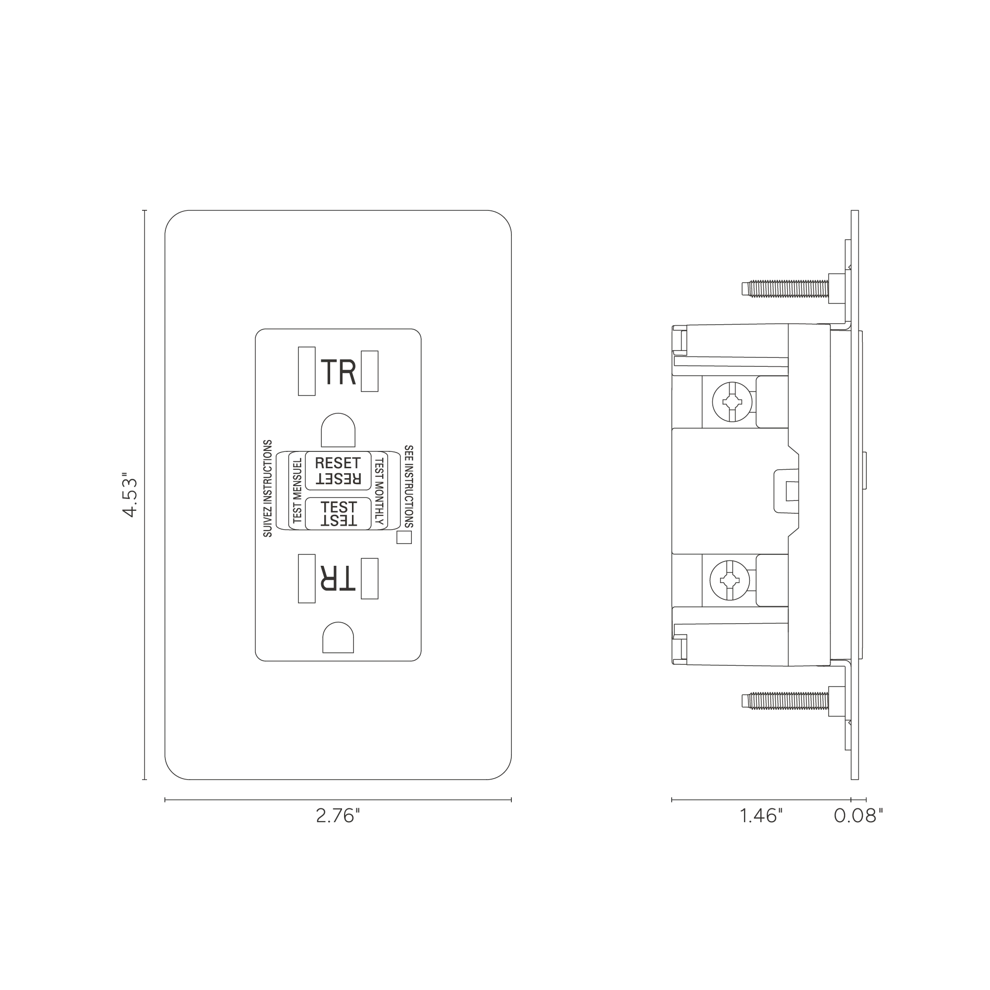 Kew 1G 15A GFCI Outlet - Polished Nickel White - Image 2