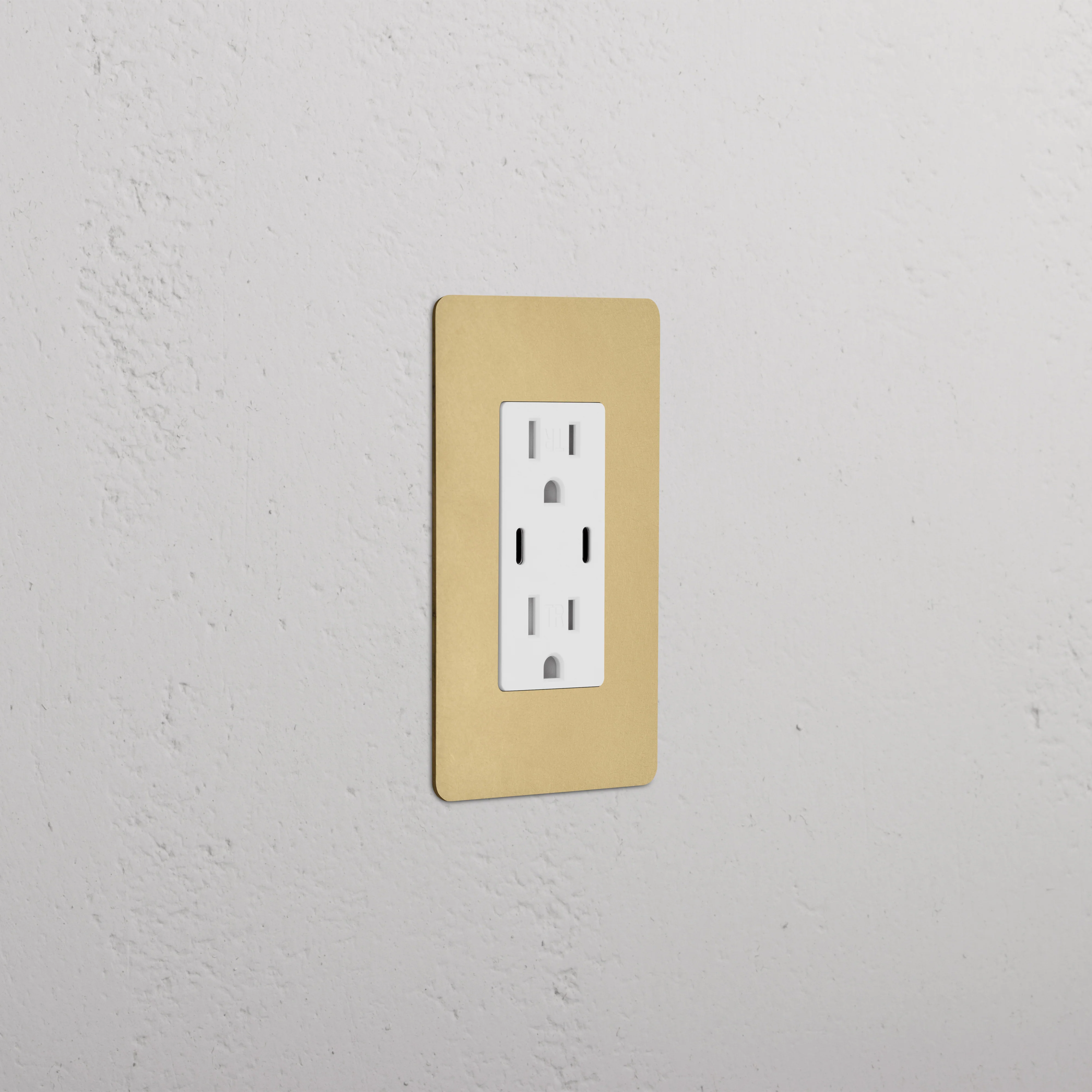 Kew 1G 15A USB Outlet - Antique Brass White