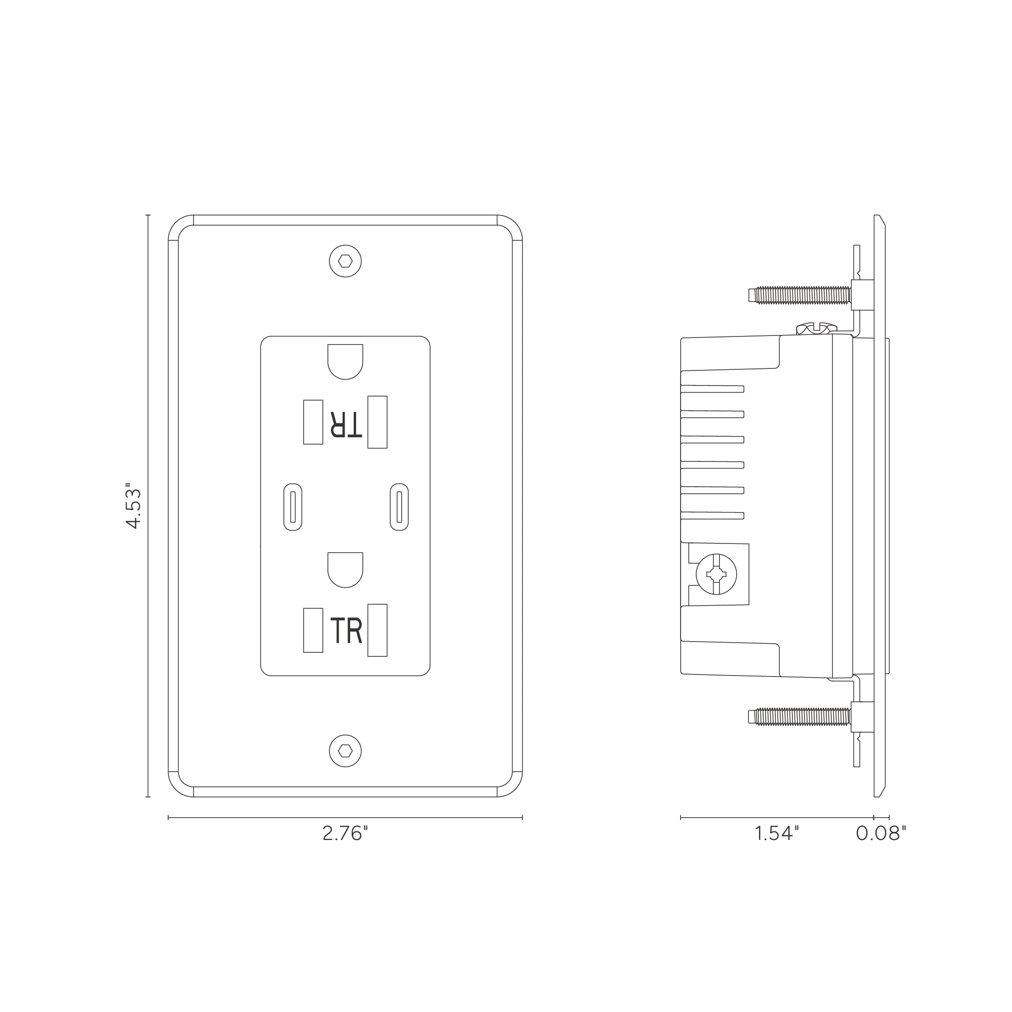Kew 1G 15A USB Outlet - Clear White - Image 2