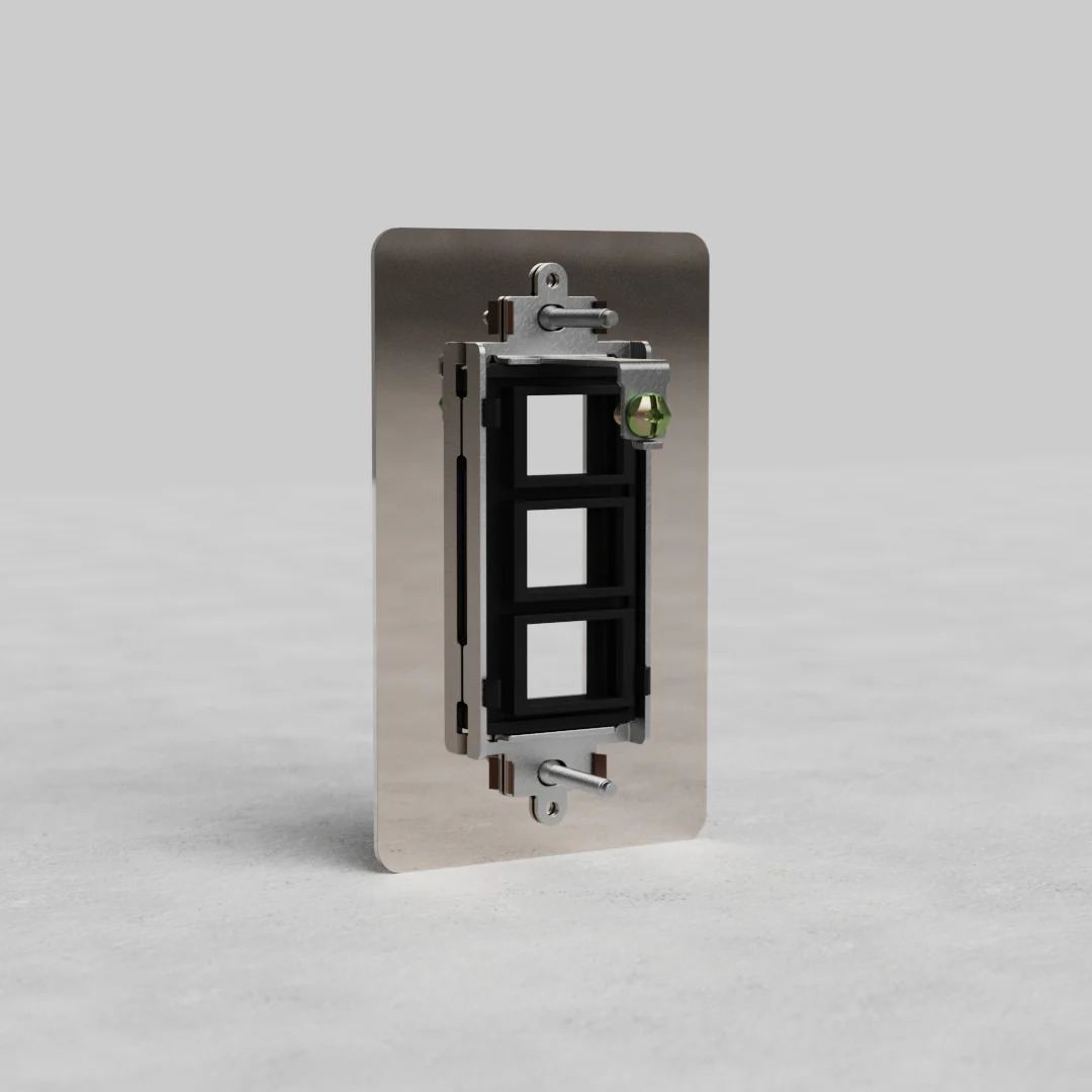 Kew 1G 3x Keystone Plate - Polished Nickel - Image 2