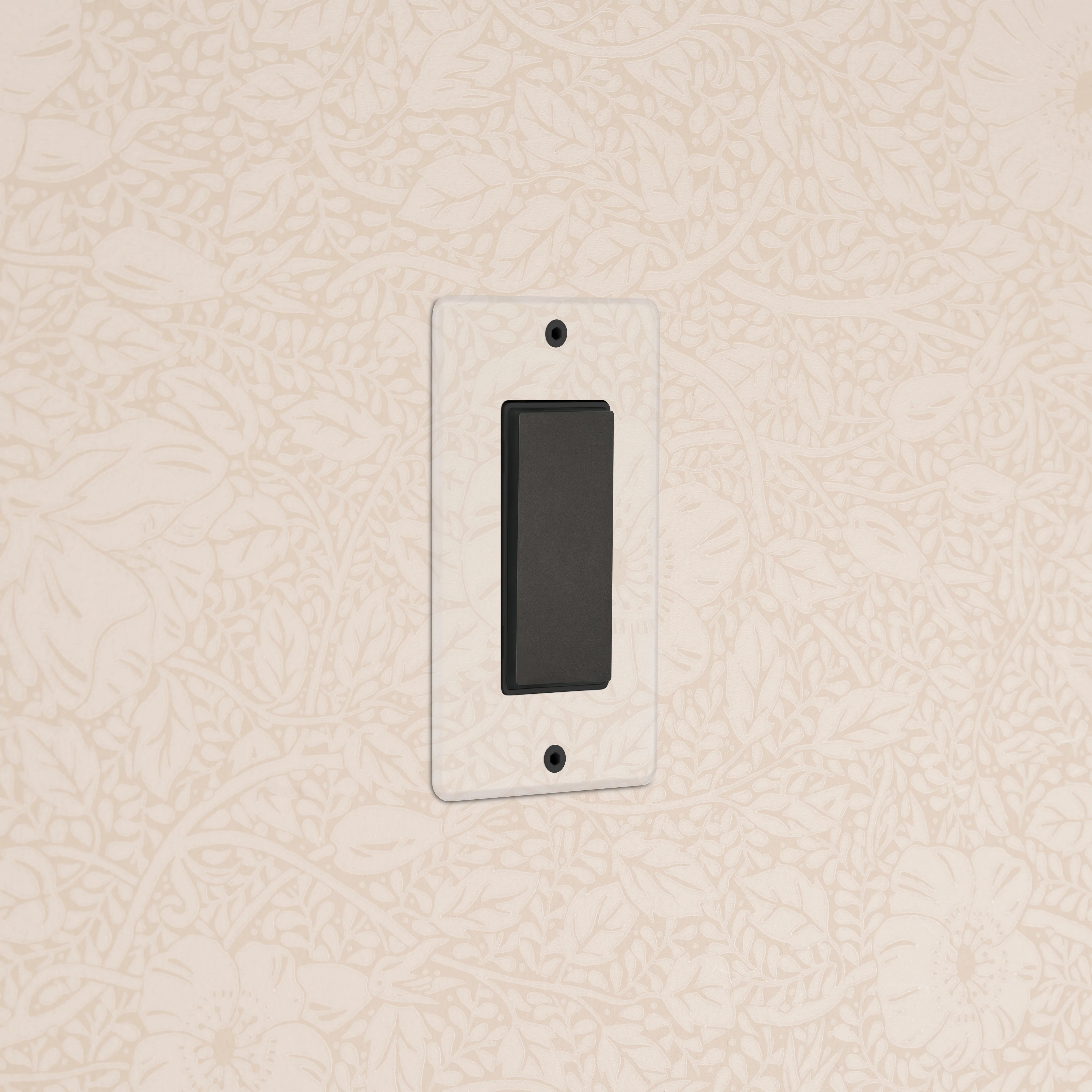 Kew 1G Center Retractive Rocker Switch - Clear Bronze Black