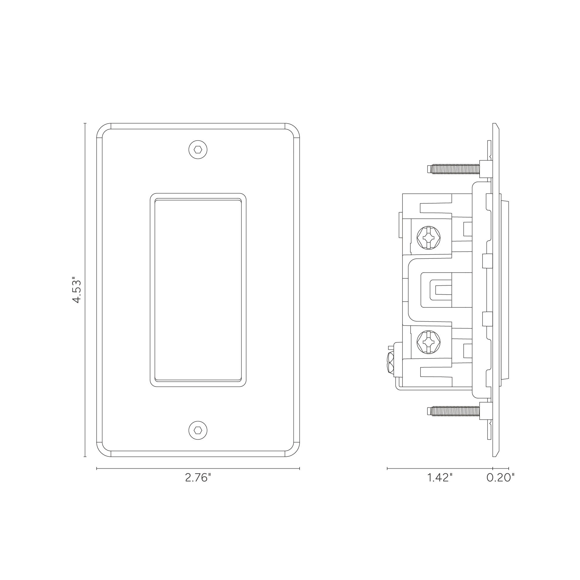 Kew 1G Center Retractive Rocker Switch - Clear Bronze Black - Image 2