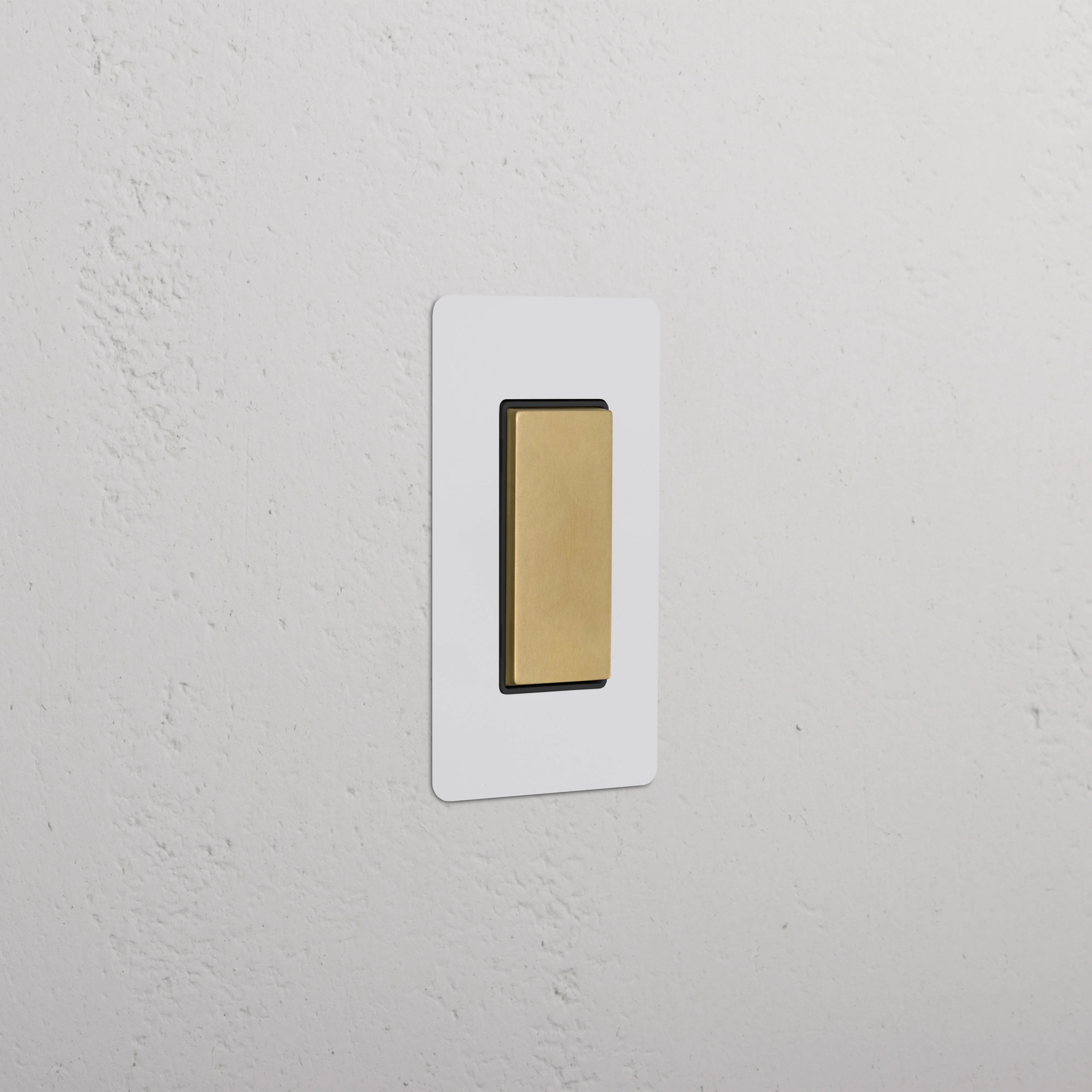 Kew 1G Center Retractive Rocker Switch - Paintable Antique Brass Black