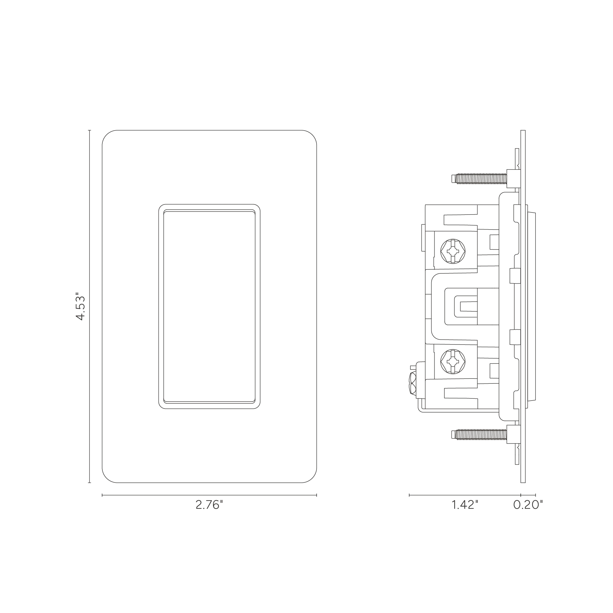 Kew 1G Center Retractive Rocker Switch - Polished Nickel White - Image 2