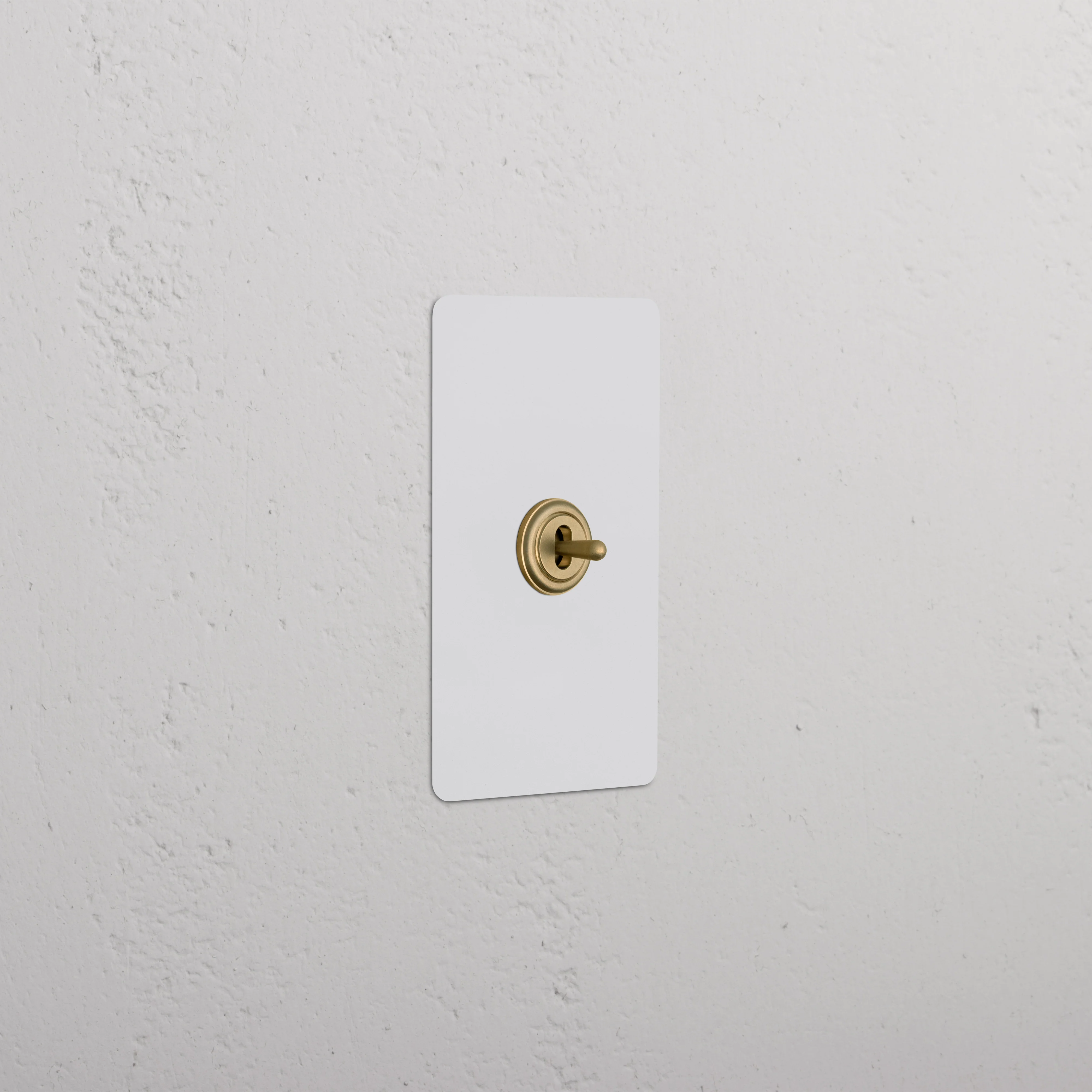 Kew 1G Center Retractive Toggle Switch - Paintable Antique Brass
