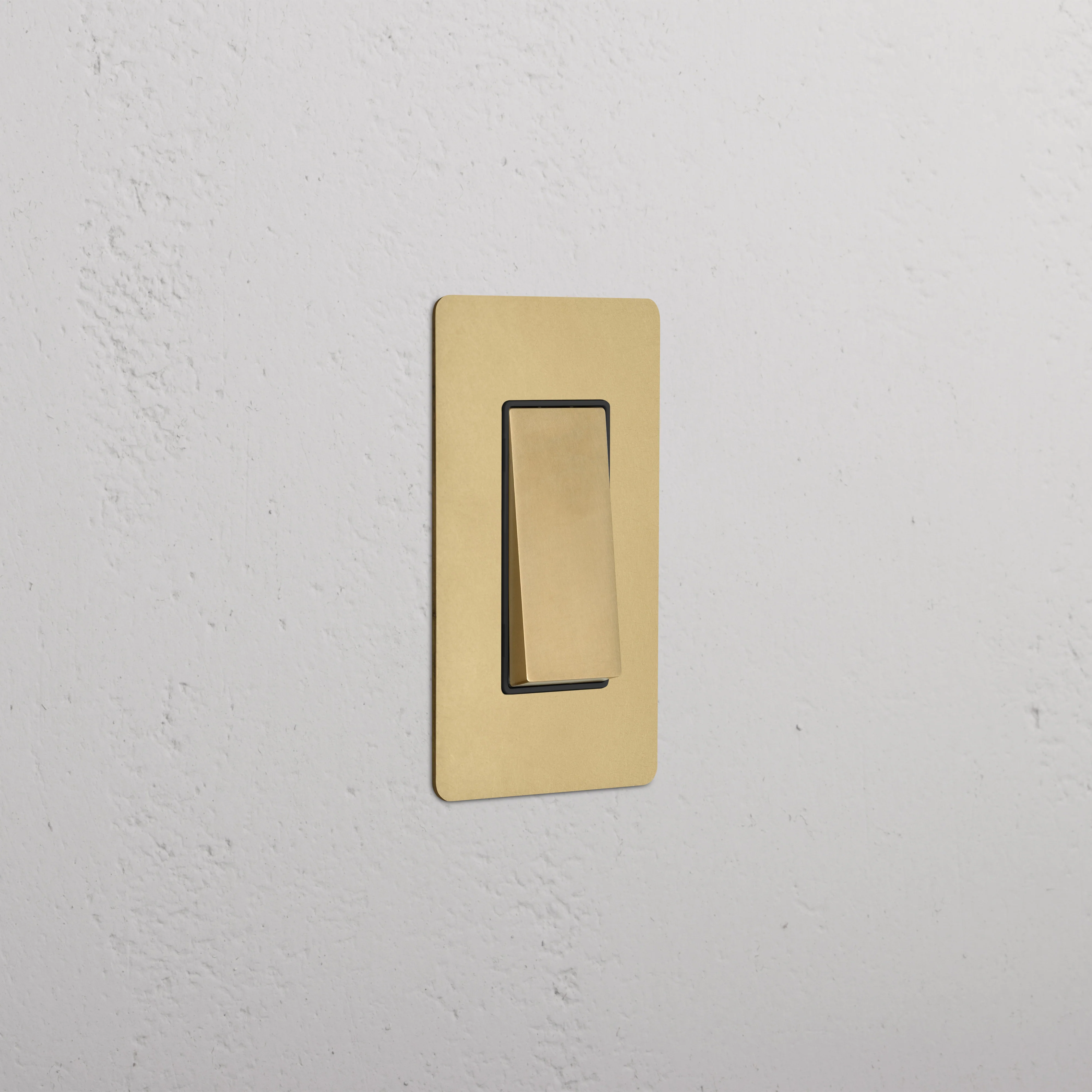 Kew 1G Dimming Retractive Rocker Switch - Antique Brass Black
