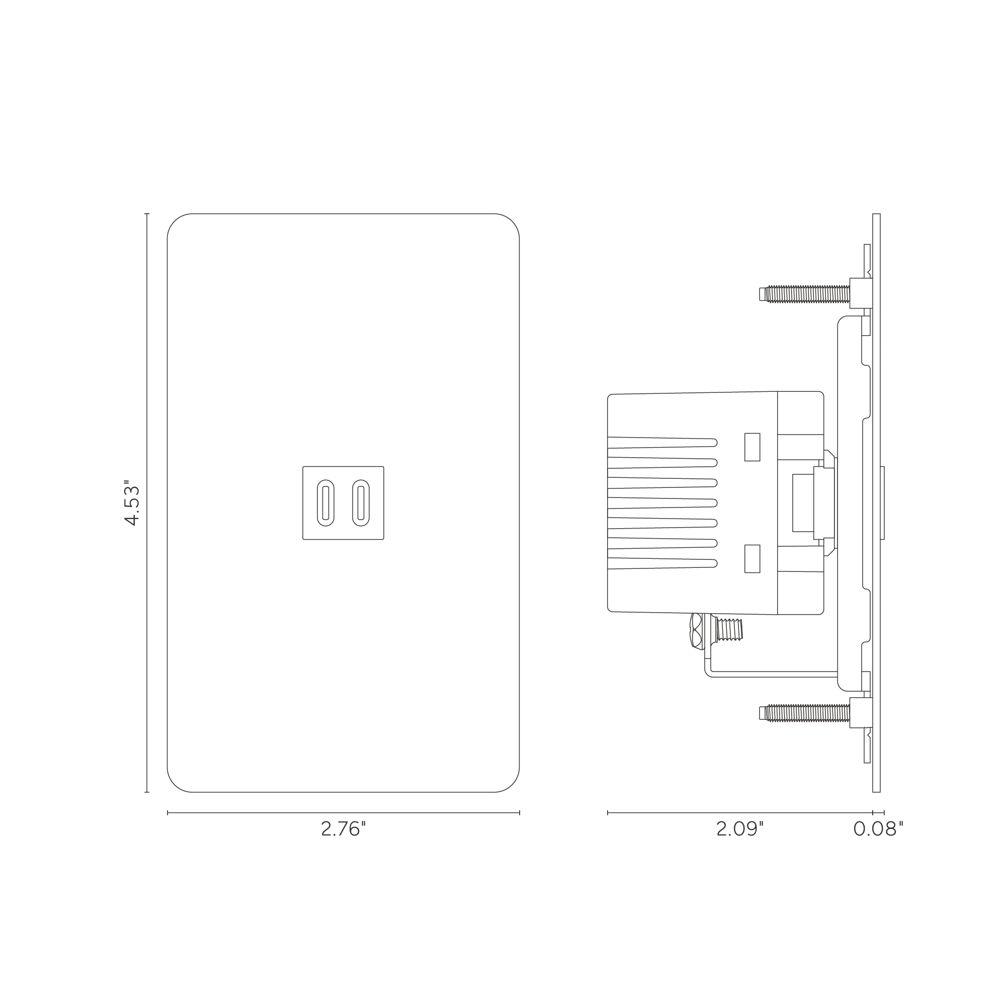 Kew 1G Fast Charge 65W USB Keystone - Bronze Black - Image 2