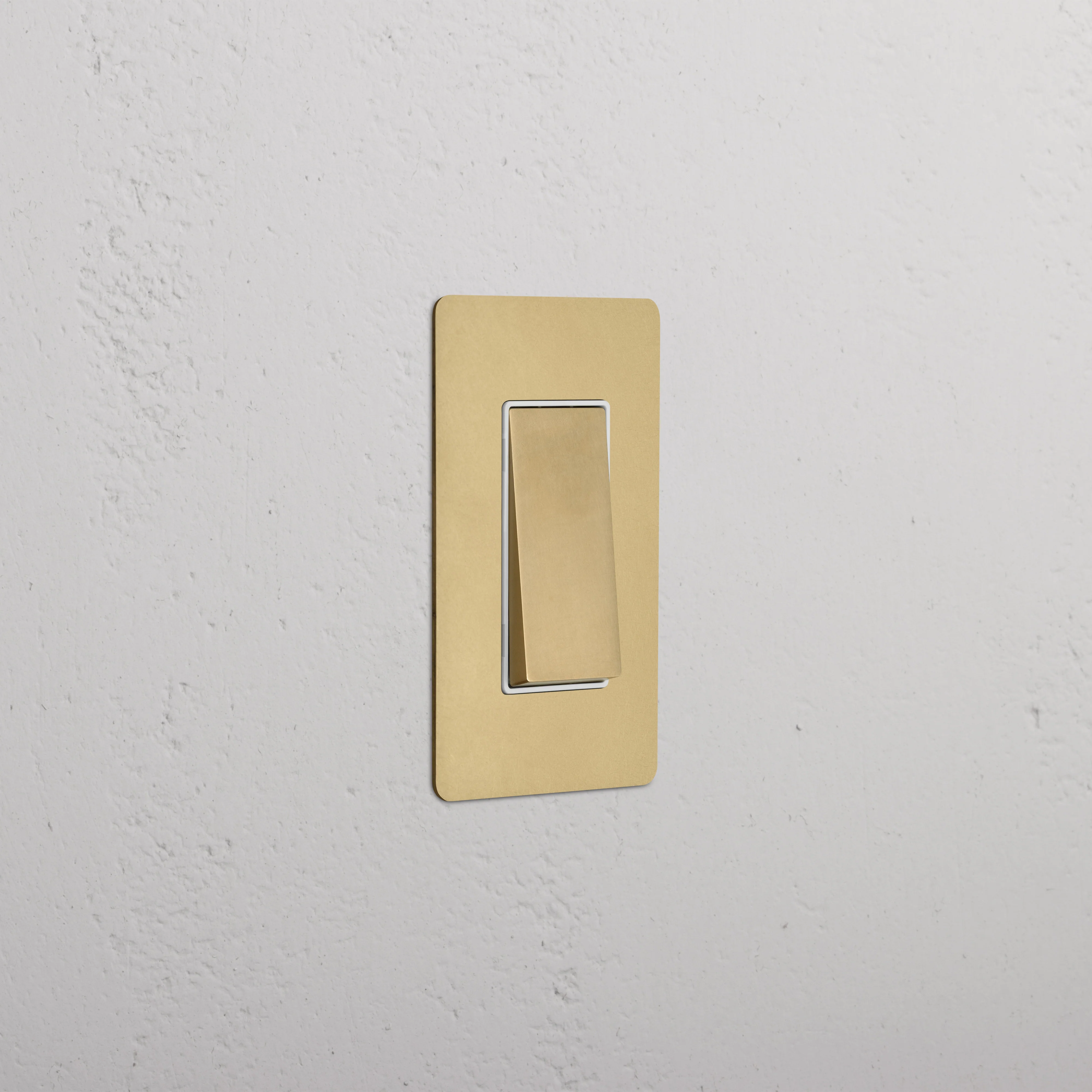 Kew 1G Four Way Rocker Switch - Antique Brass White