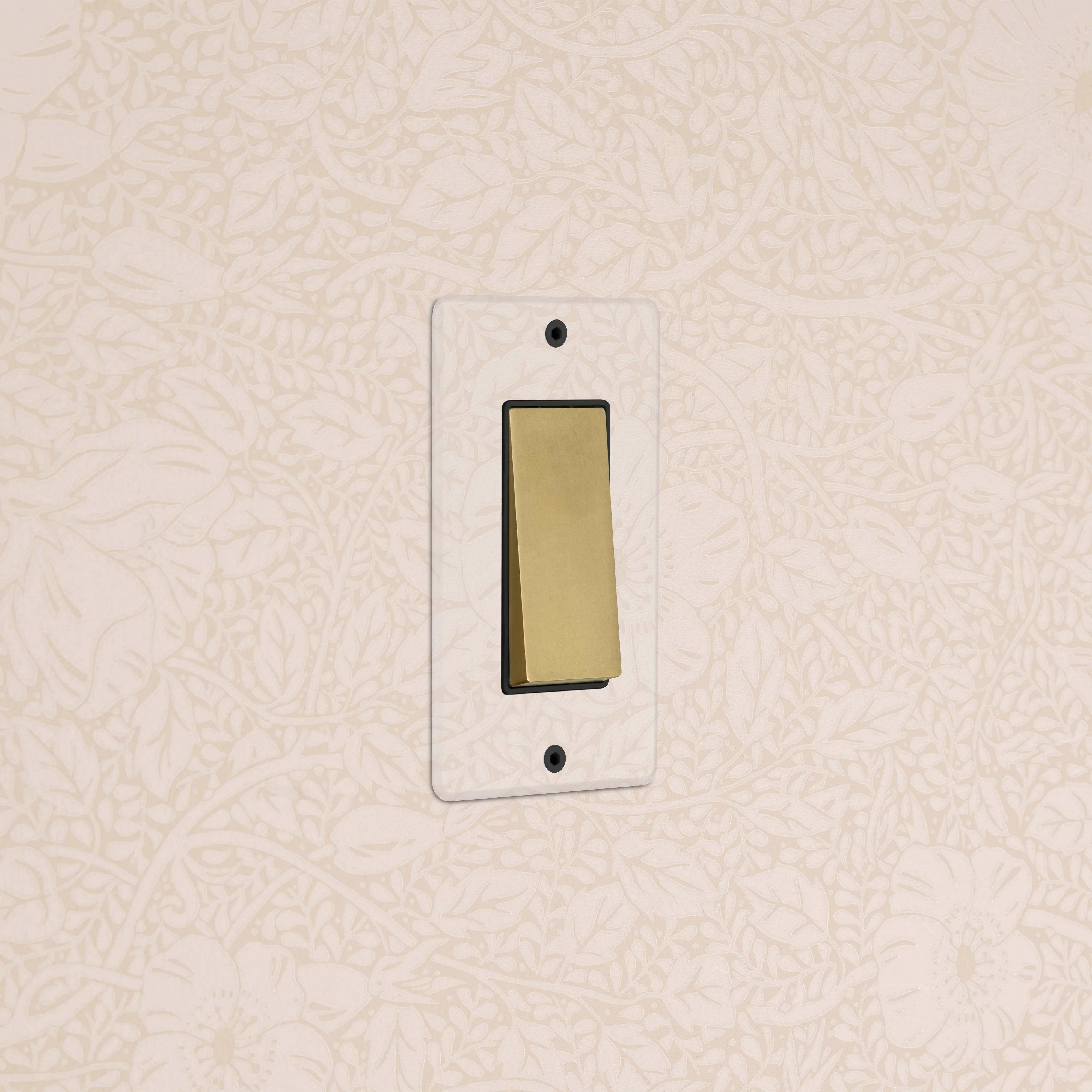 Kew 1G Four Way Rocker Switch - Clear Antique Brass Black