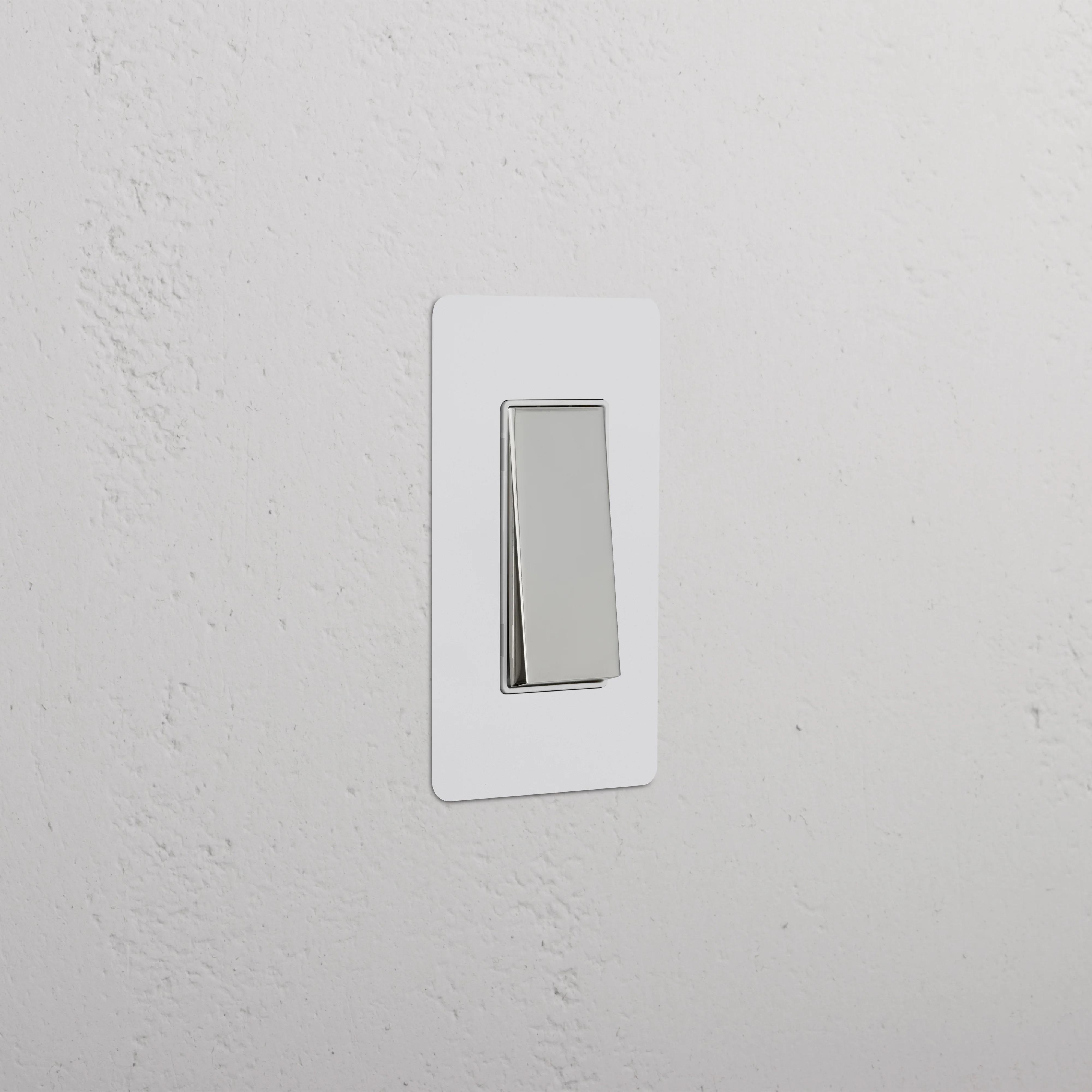 Kew 1G Four Way Rocker Switch - Paintable Polished Nickel White