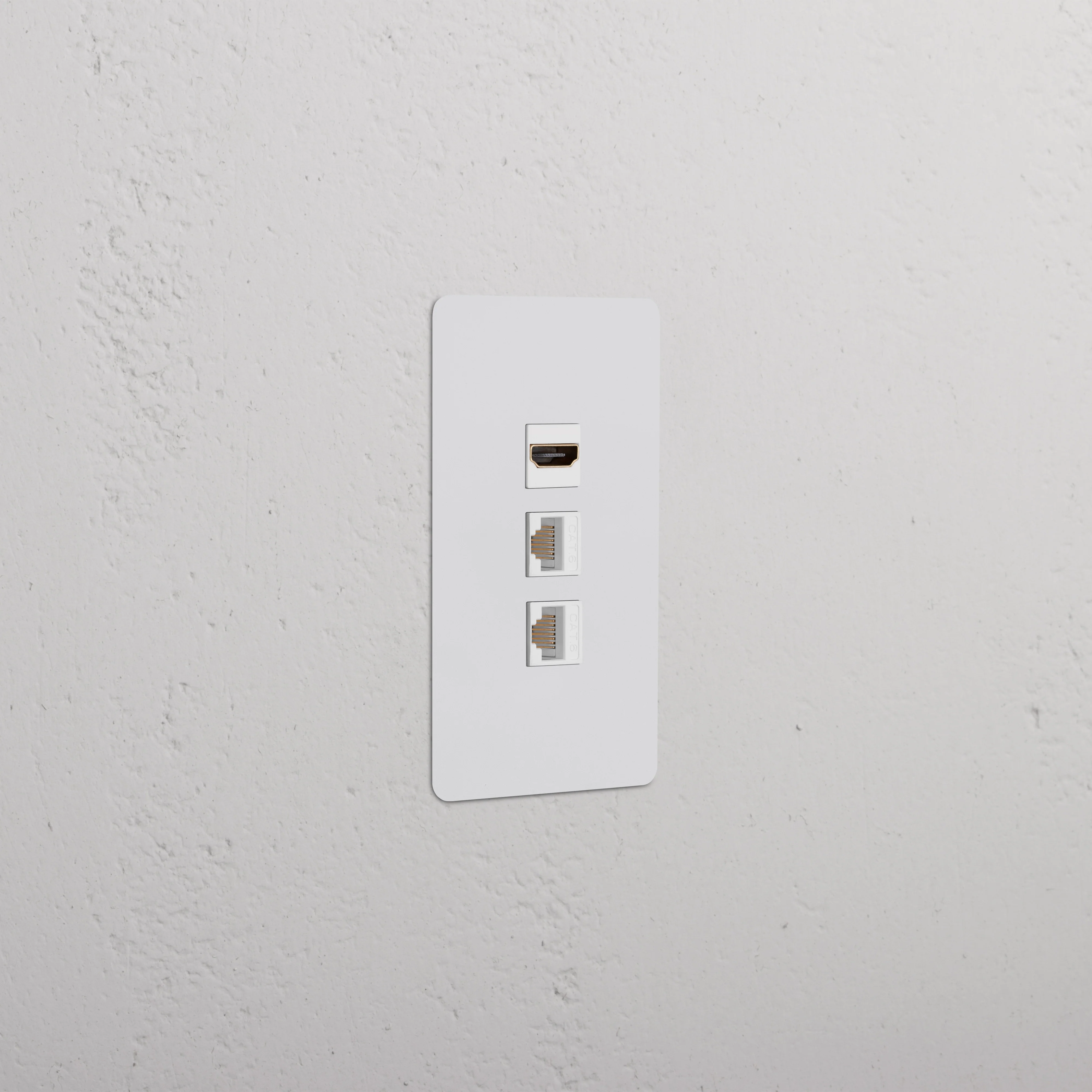 Kew 1G HDMI & 2x CAT6 Keystone - Paintable White
