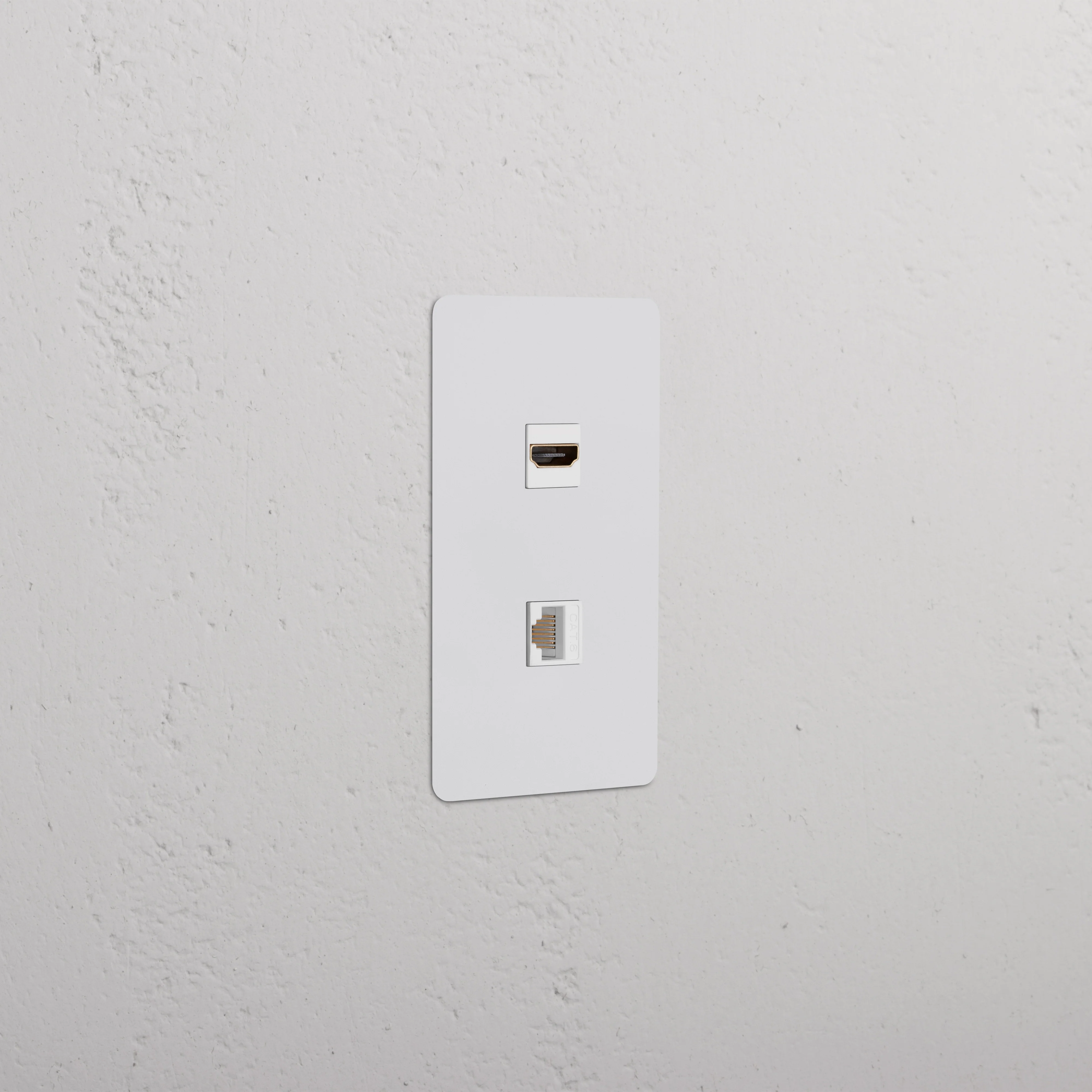 Kew 1G HDMI & CAT 6 Keystone - Paintable White