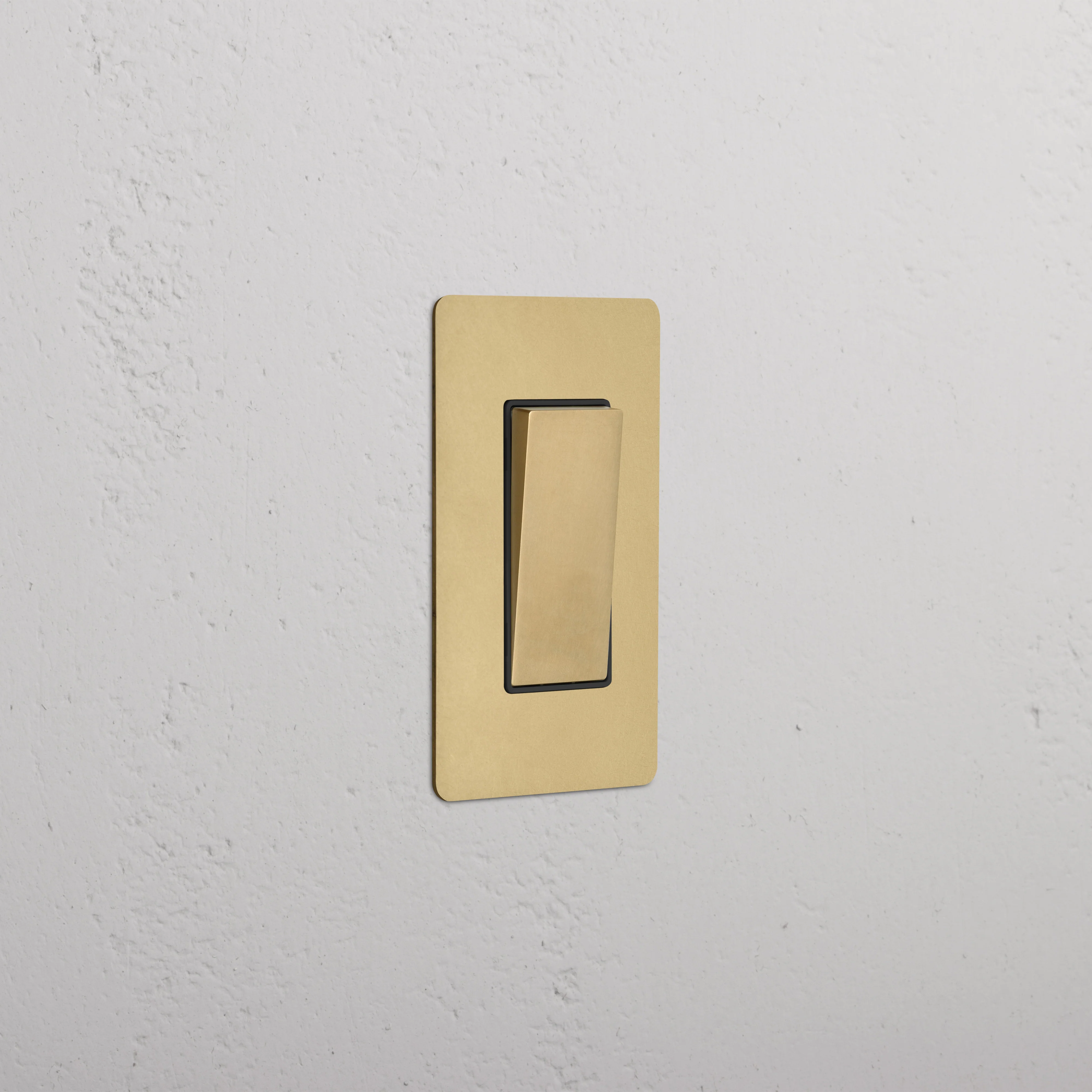 Kew 1G Retractive Rocker Switch - Antique Brass Black