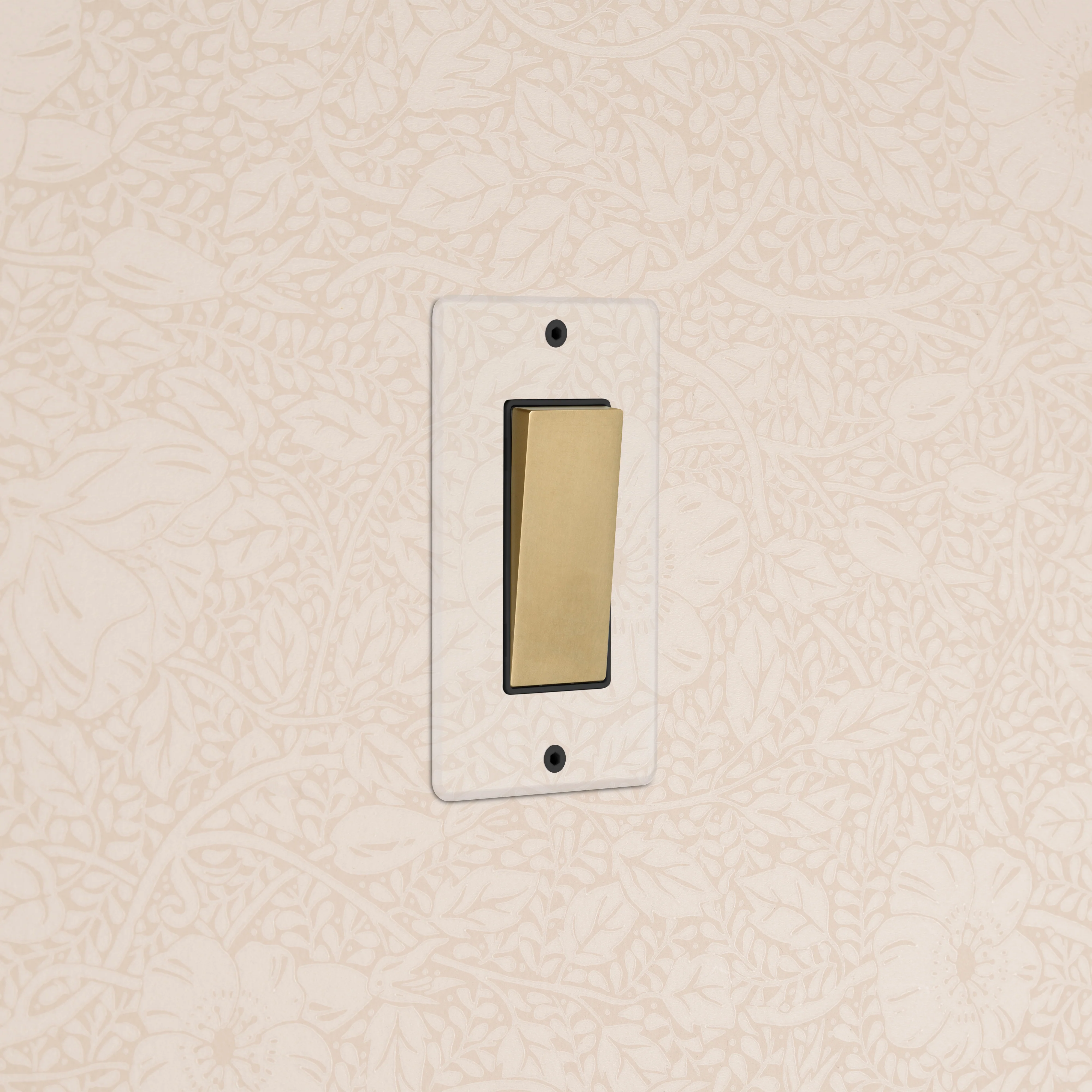 Kew 1G Retractive Rocker Switch - Clear Antique Brass Black