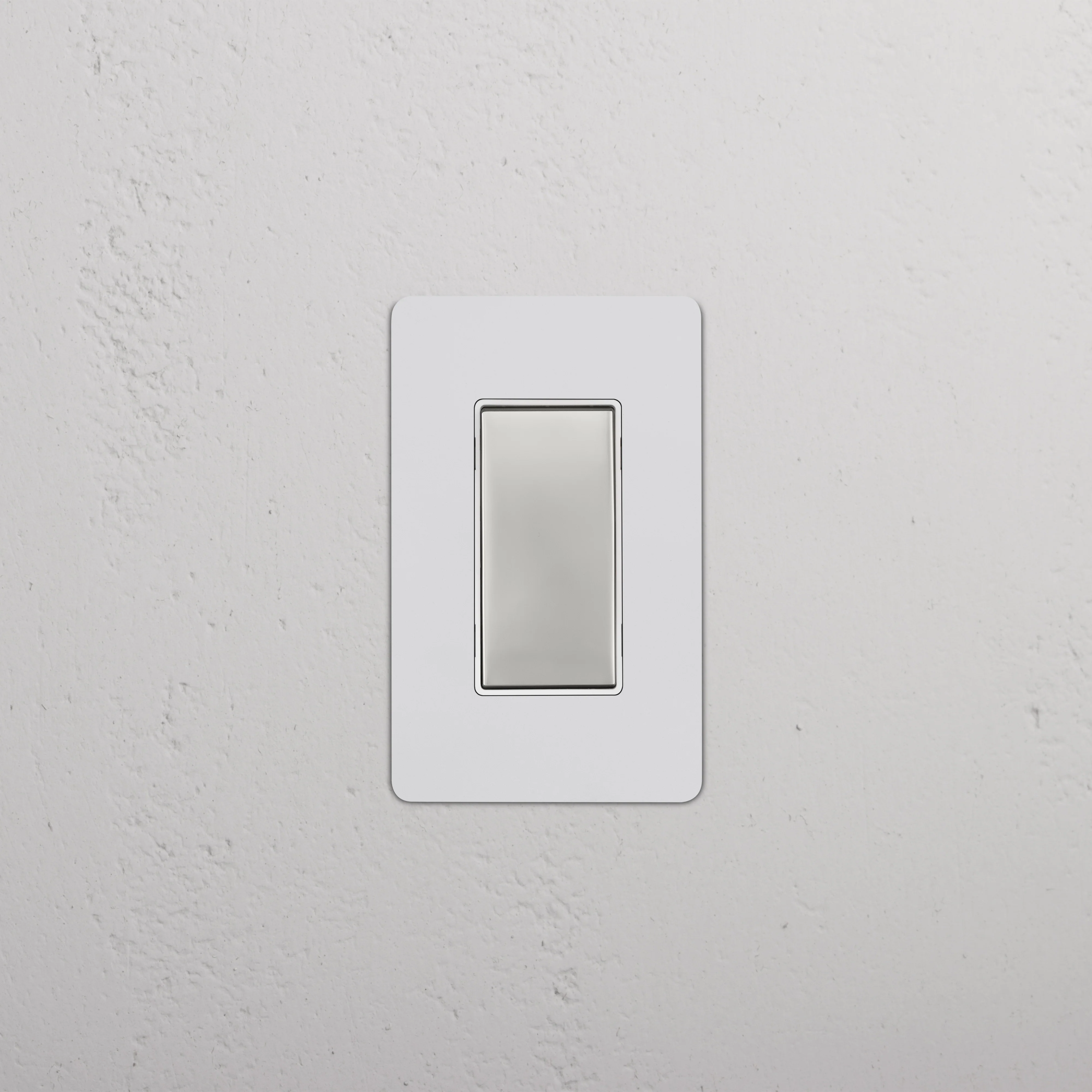 Kew 1G Retractive Rocker Switch - Paintable Polished Nickel White - Image 2