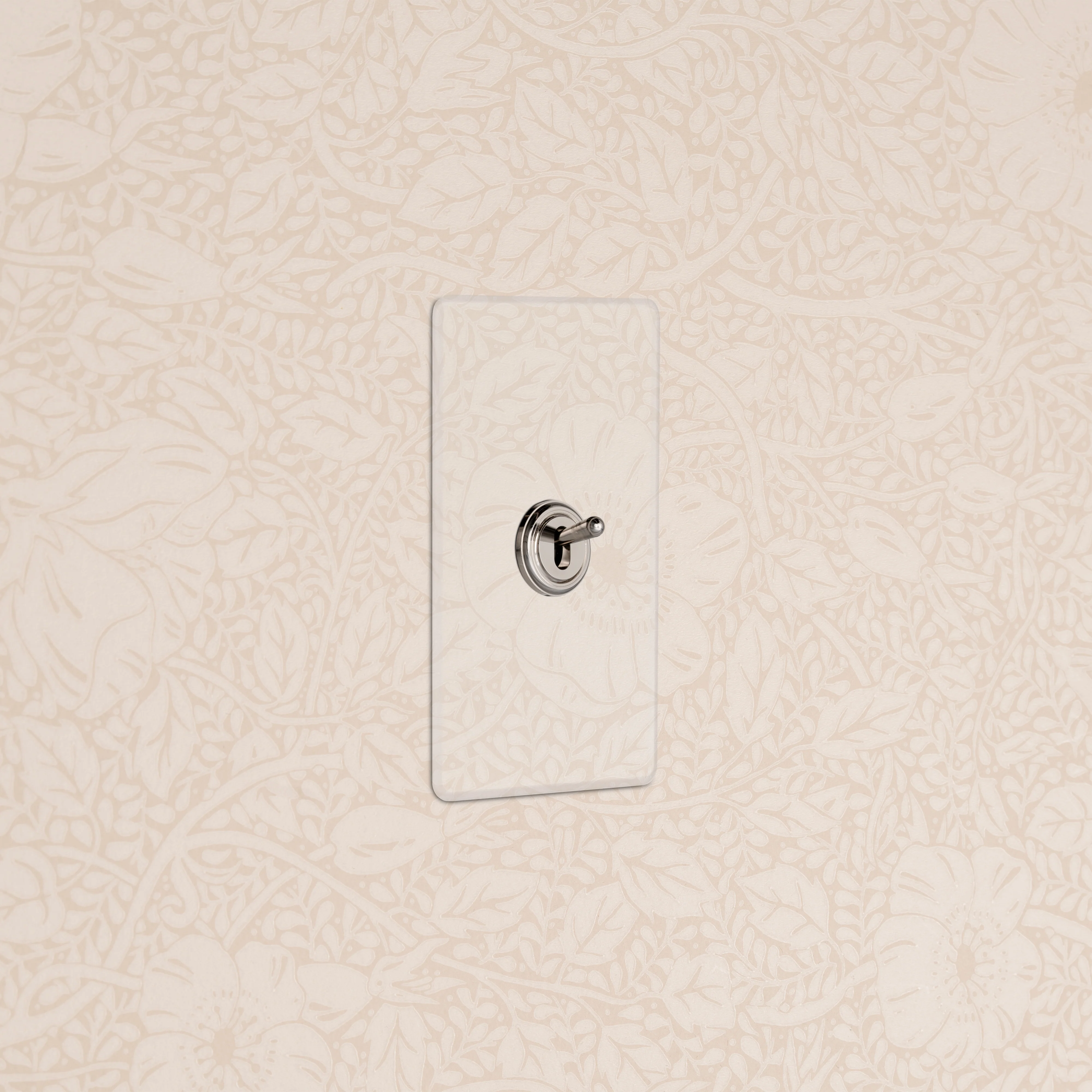 Kew 1G Retractive Toggle Switch - Clear Polished Nickel
