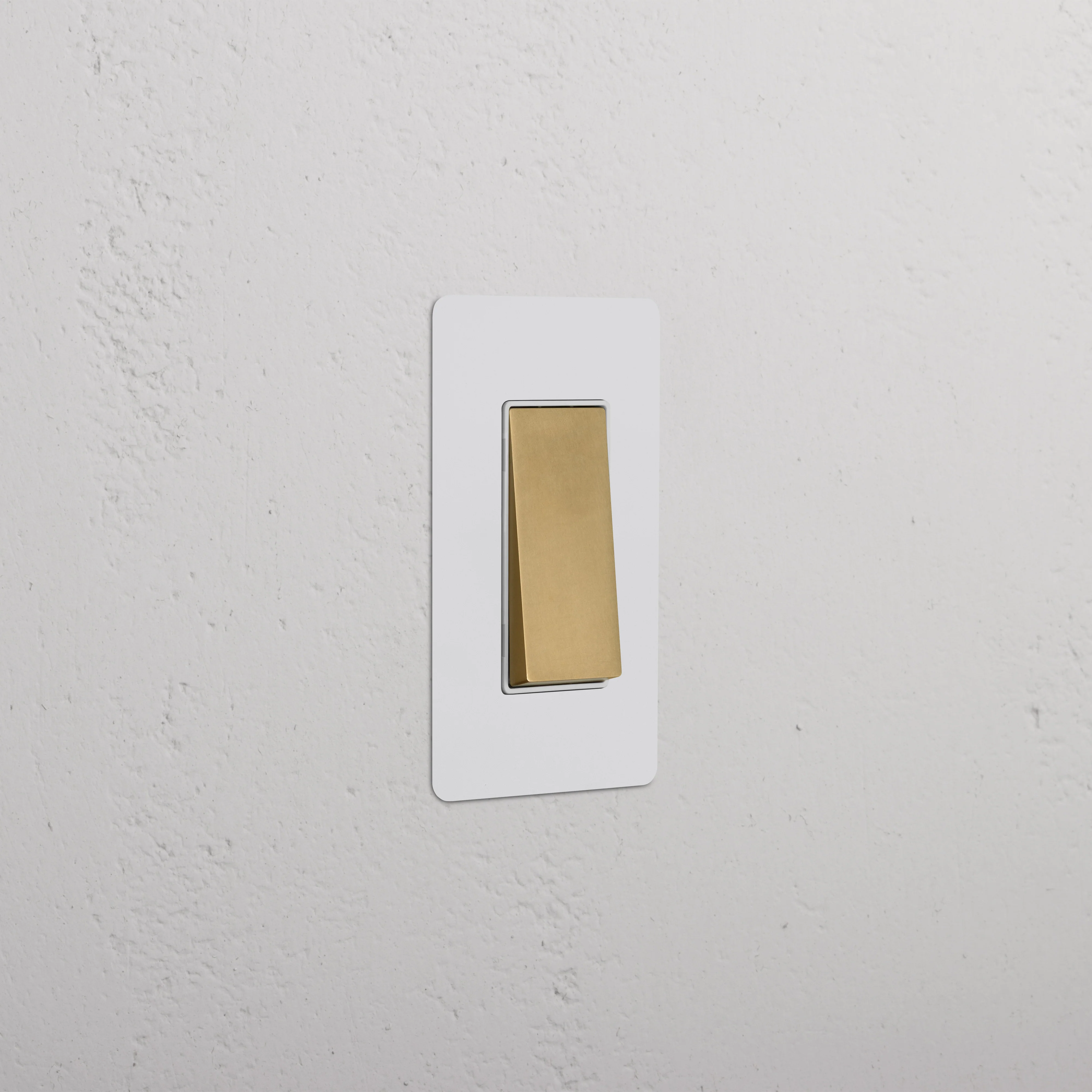 Kew 1G Rocker Switch - Paintable Antique Brass White
