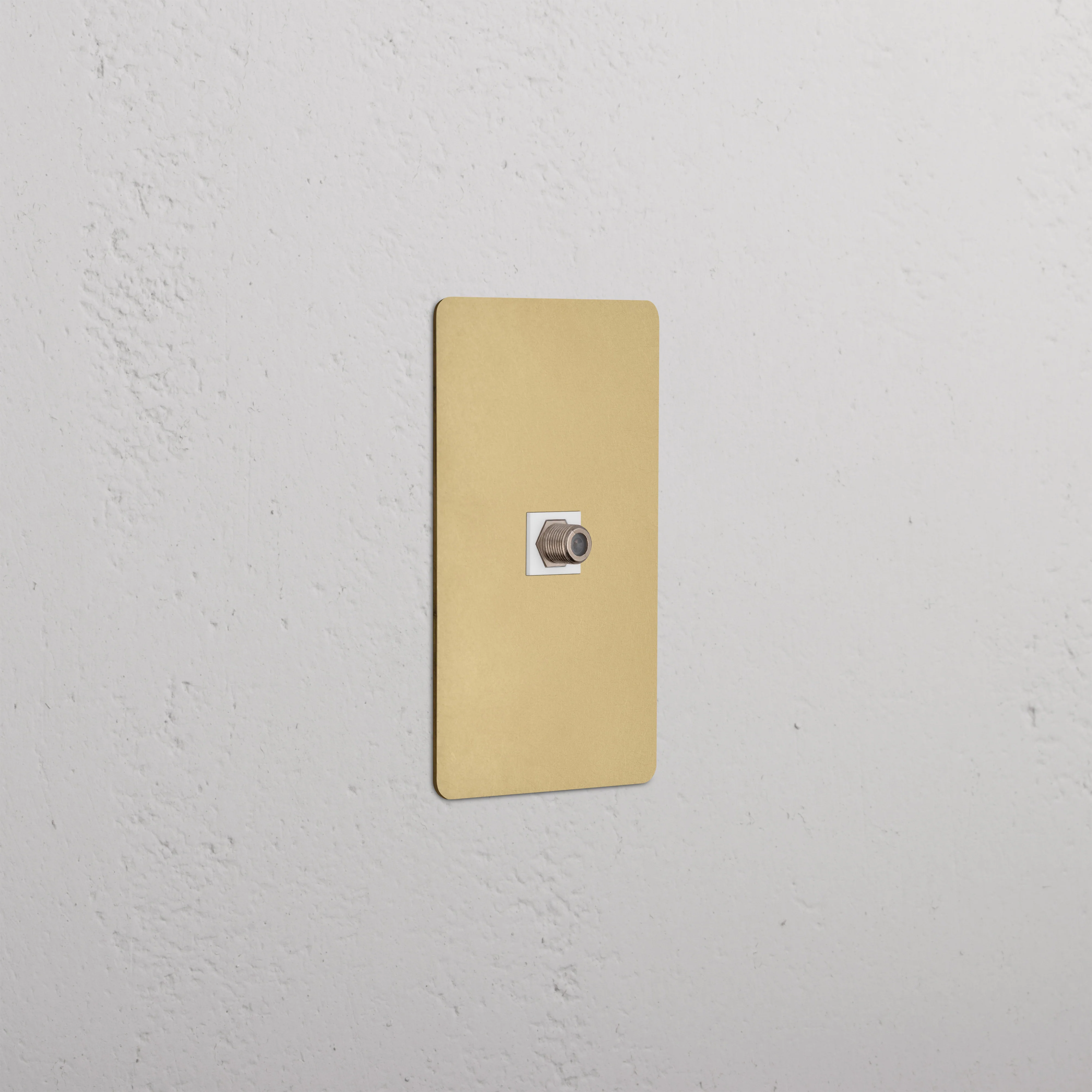 Kew 1G Satellite Keystone - Antique Brass White