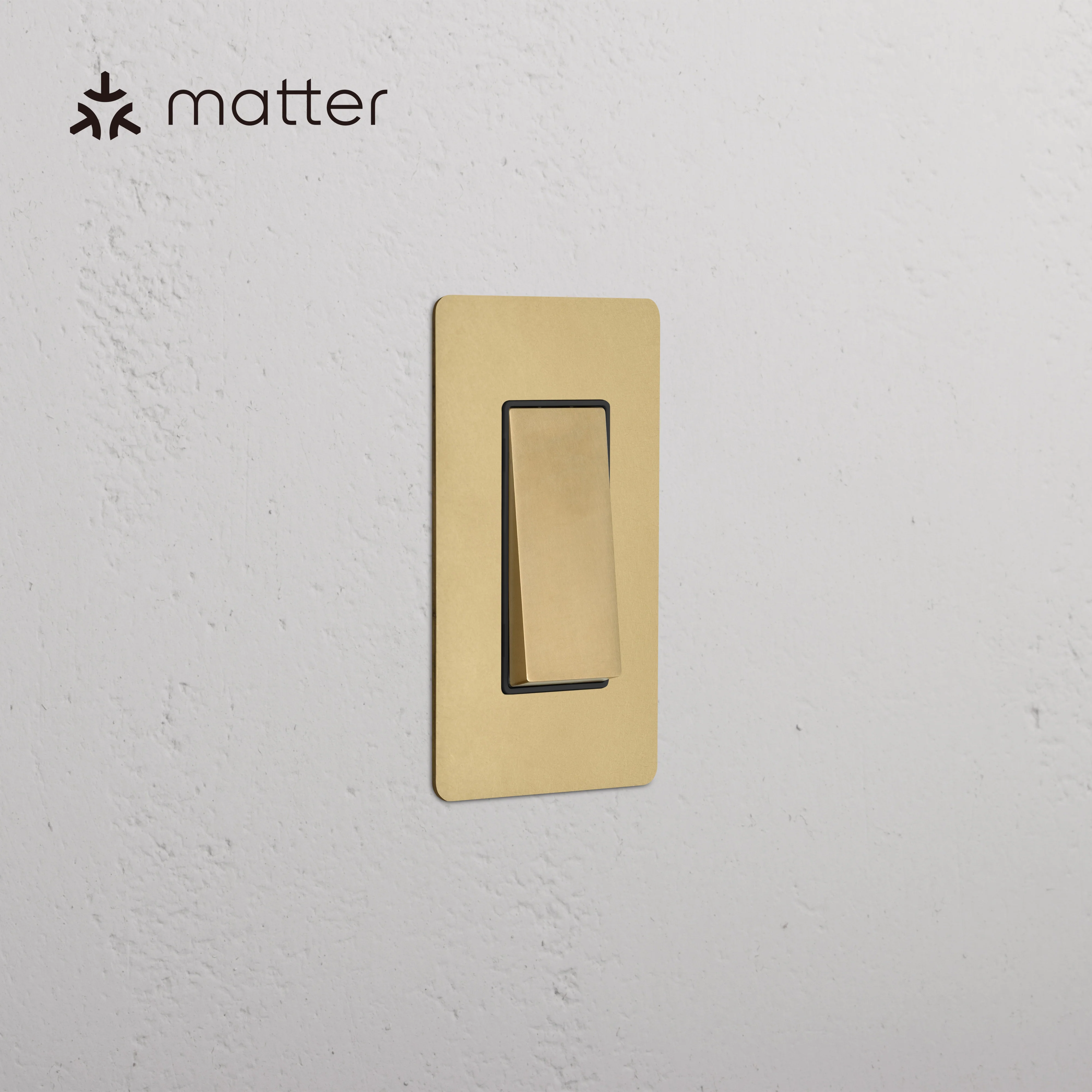 Kew 1G Smart Retractive Rocker Switch - Antique Brass Black