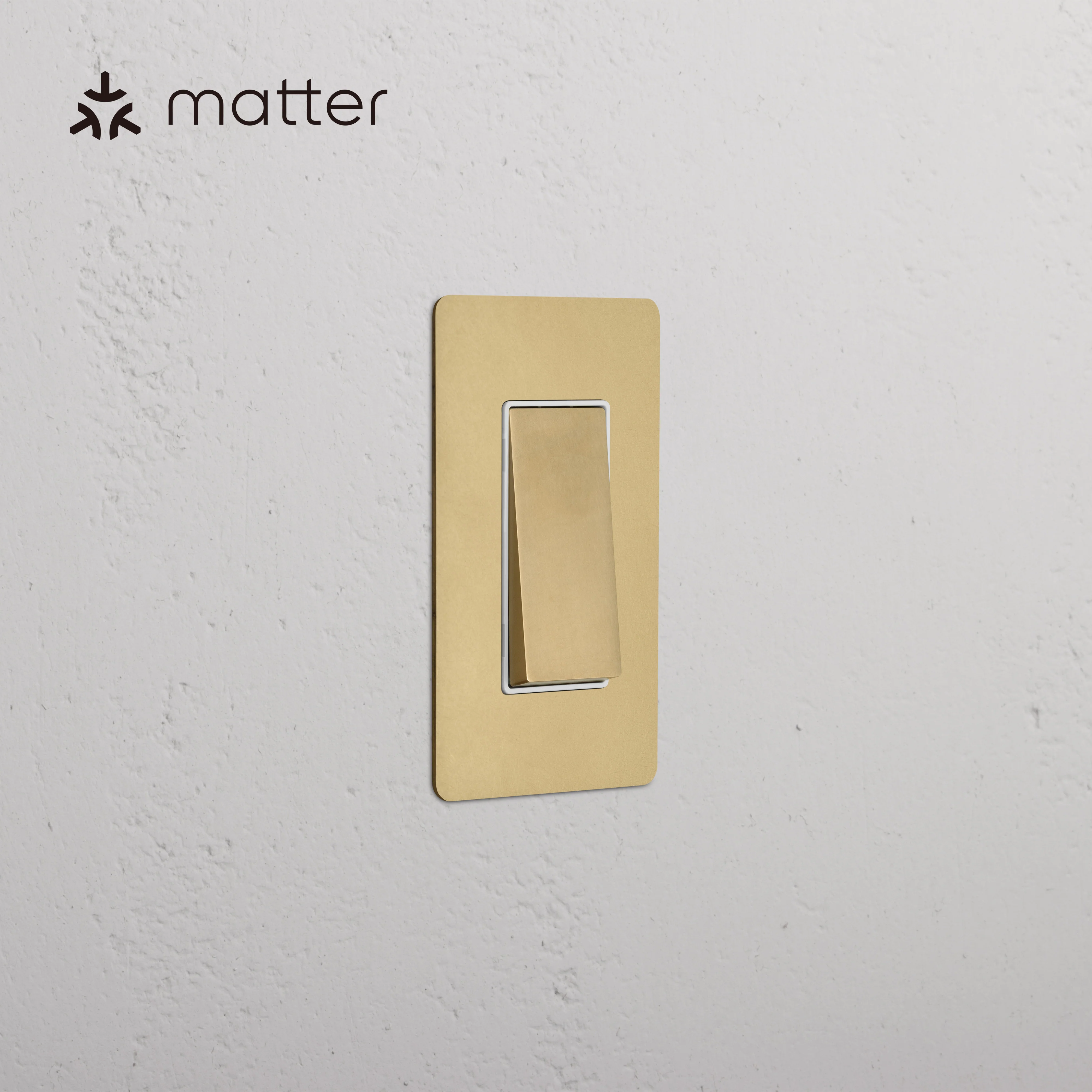 Kew 1G Smart Retractive Rocker Switch - Antique Brass White