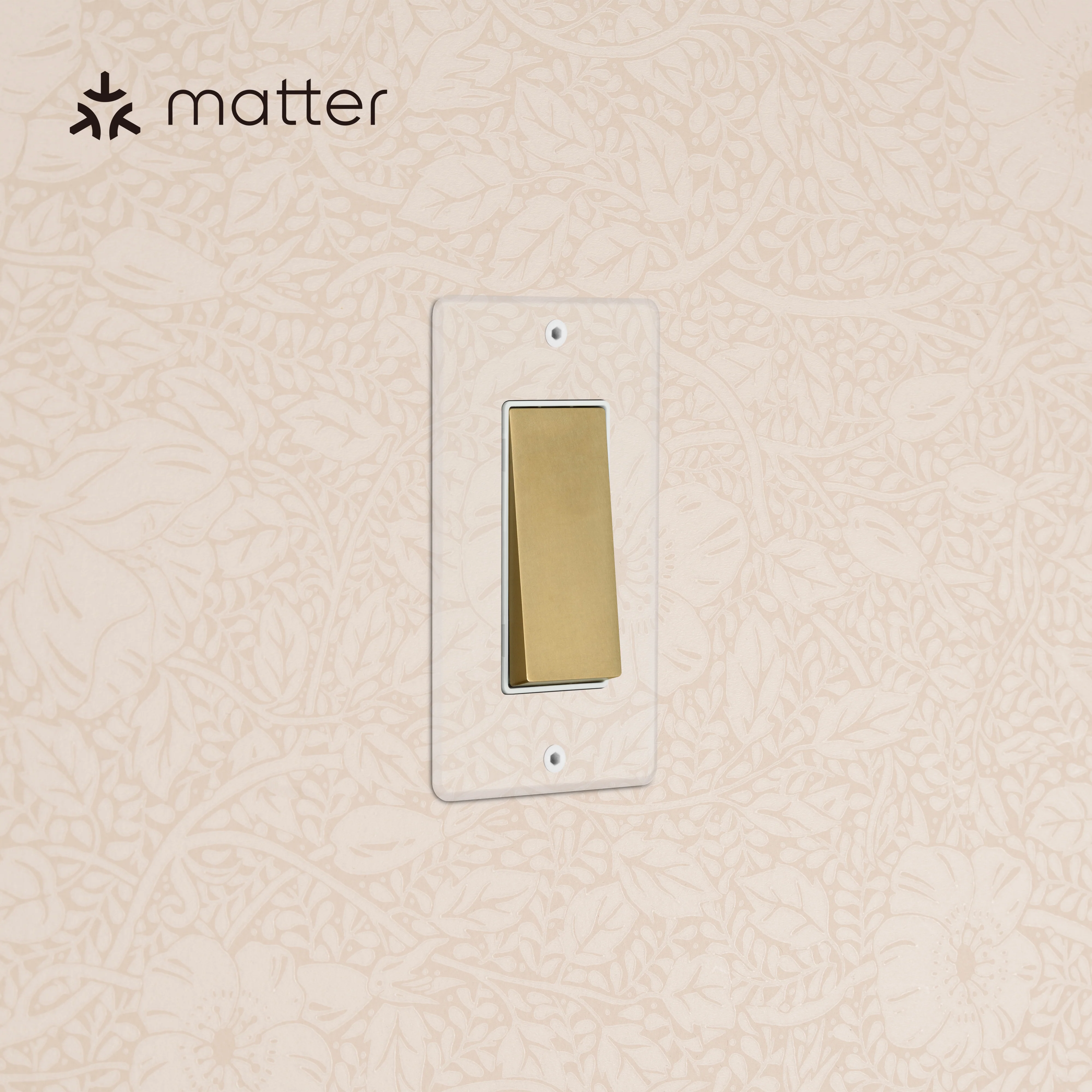 Kew 1G Smart Retractive Rocker Switch - Clear Antique Brass White