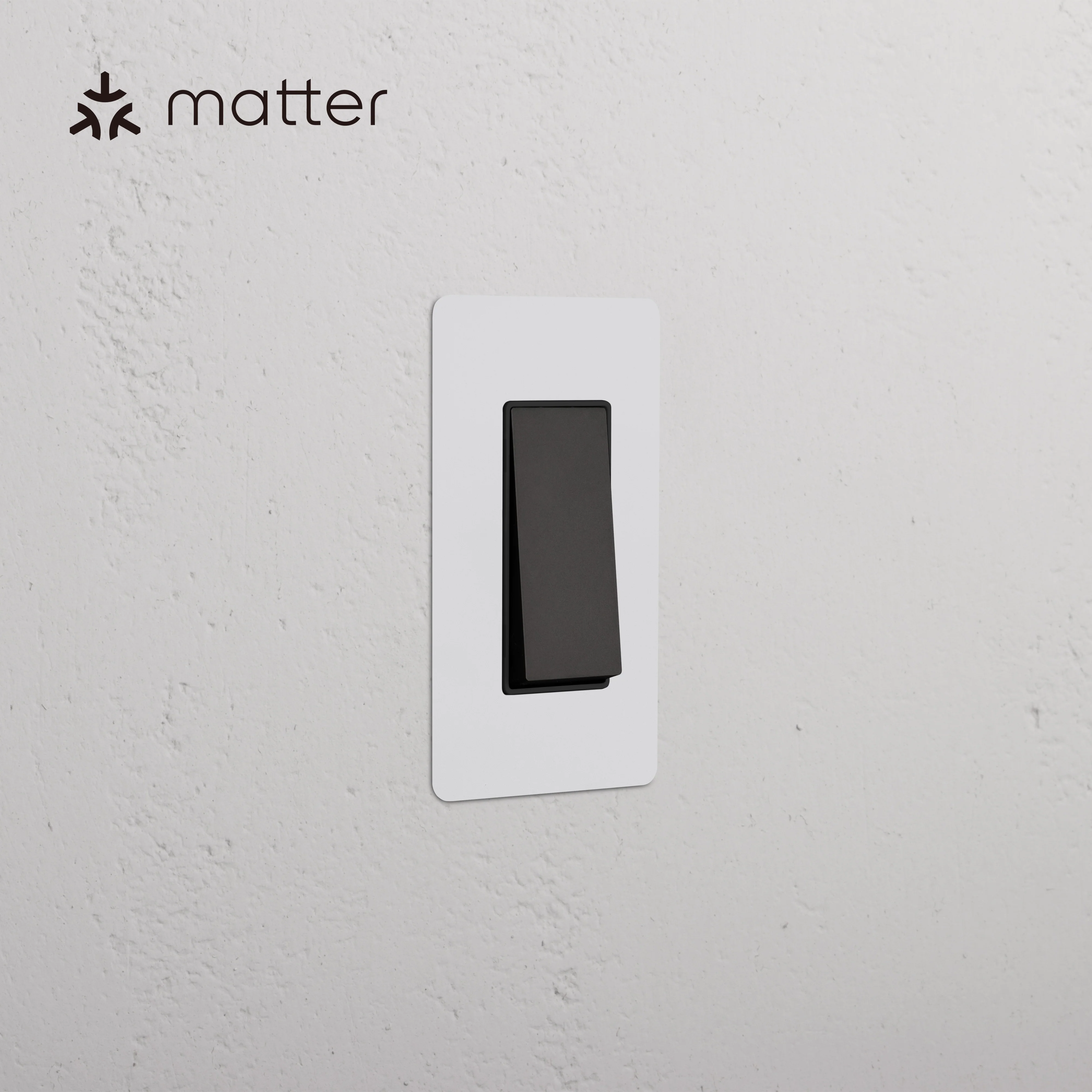 Kew 1G Smart Retractive Rocker Switch - Paintable Bronze Black