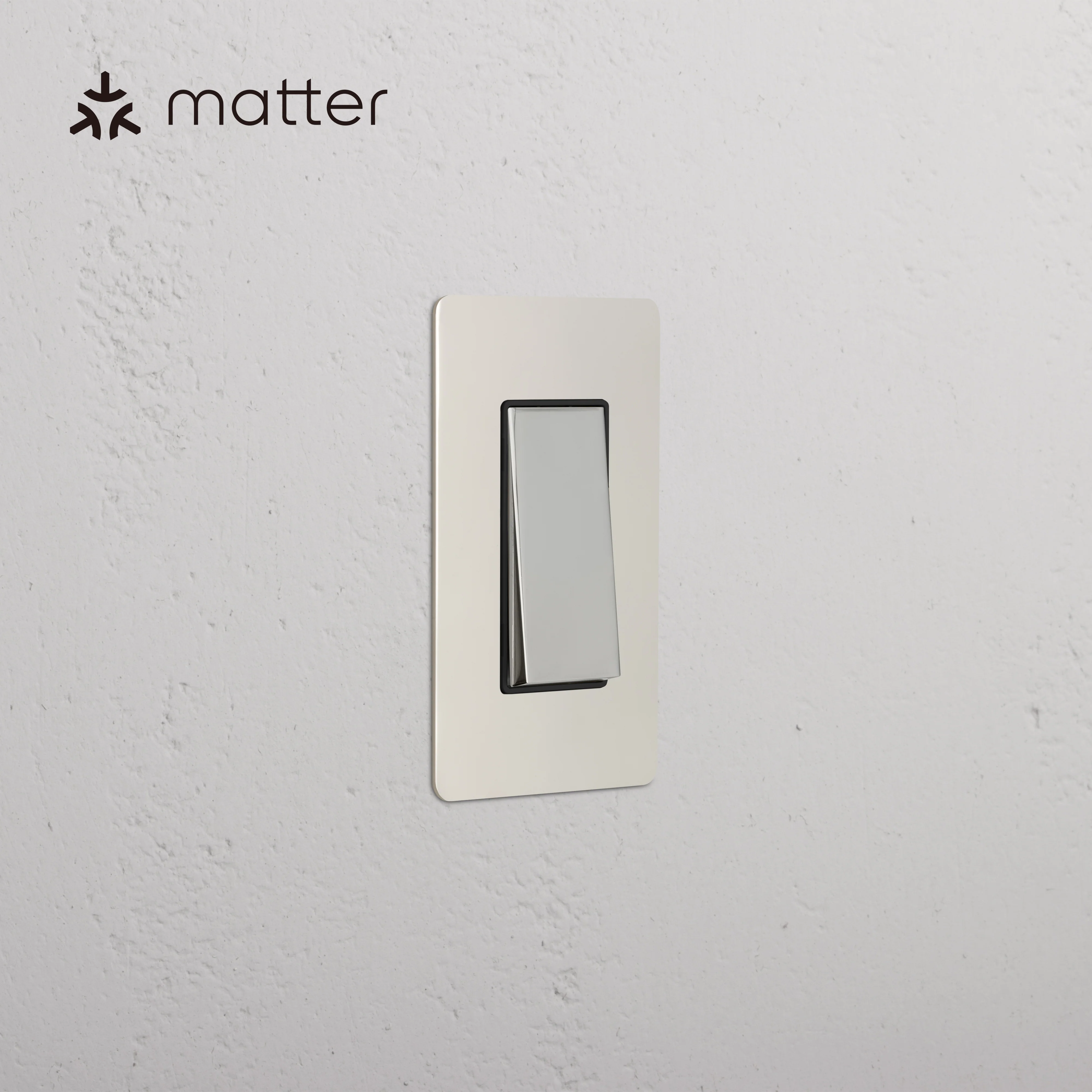 Kew 1G Smart Retractive Rocker Switch - Polished Nickel Black