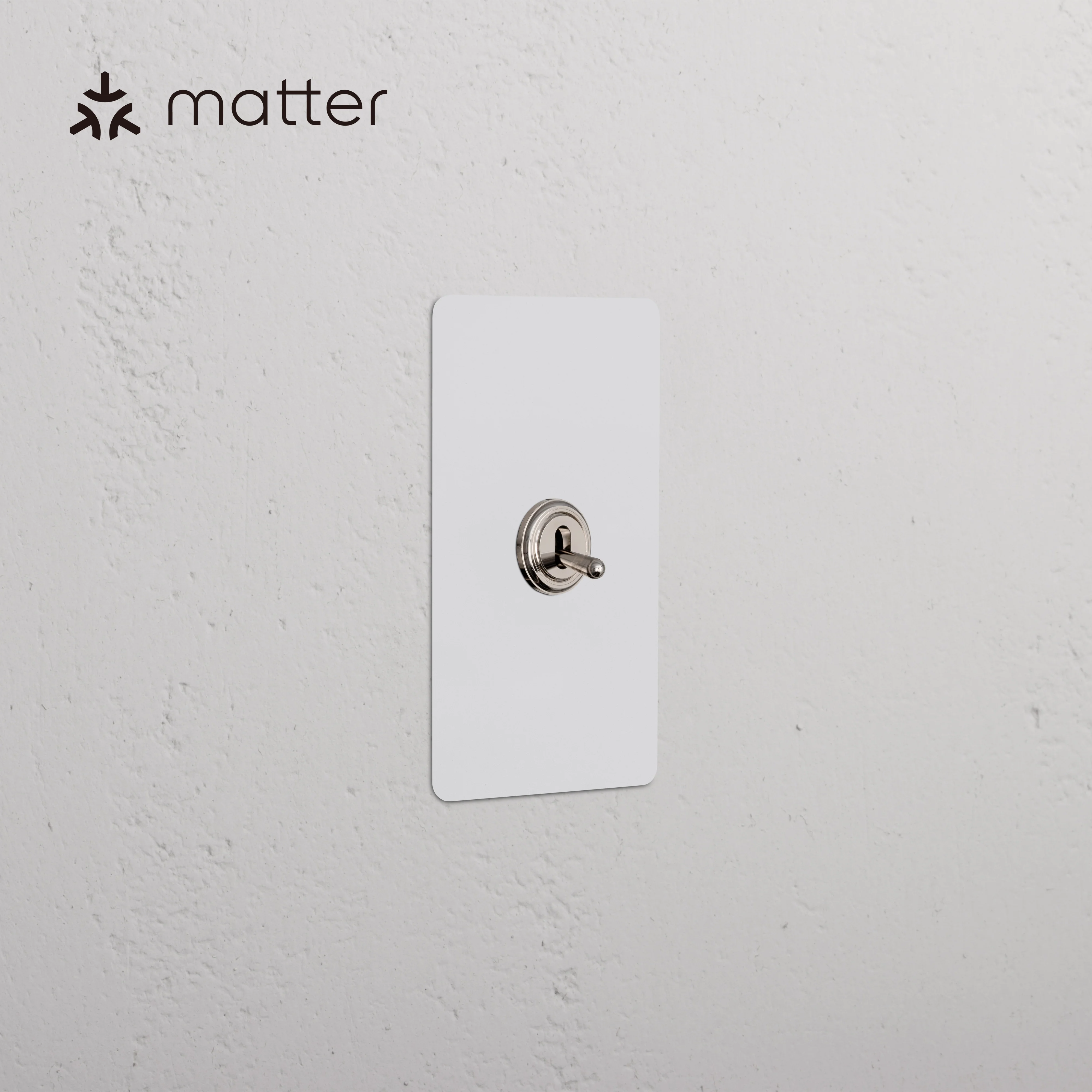 Kew 1G Smart Retractive Toggle Switch - Paintable Polished Nickel